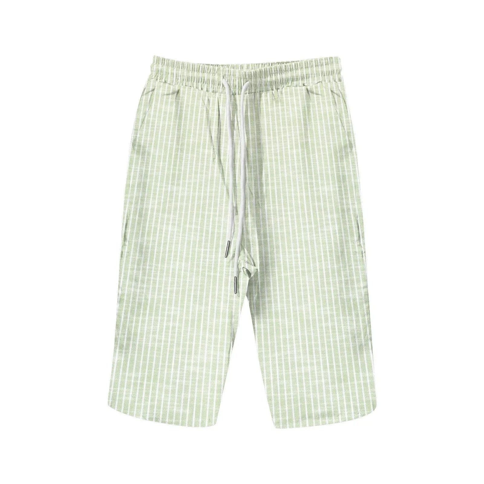 HEONSATI Pinocchietto Taglie Forti Donna Pantalone Eleganti Casual Sportivi Bermuda Capri Cotone E Lino Leggeri Pantaloni 3/4 in Cotone Taglie Forti Pinocchietti Palazzo Larghi Spiaggia Baggy - immagine 3