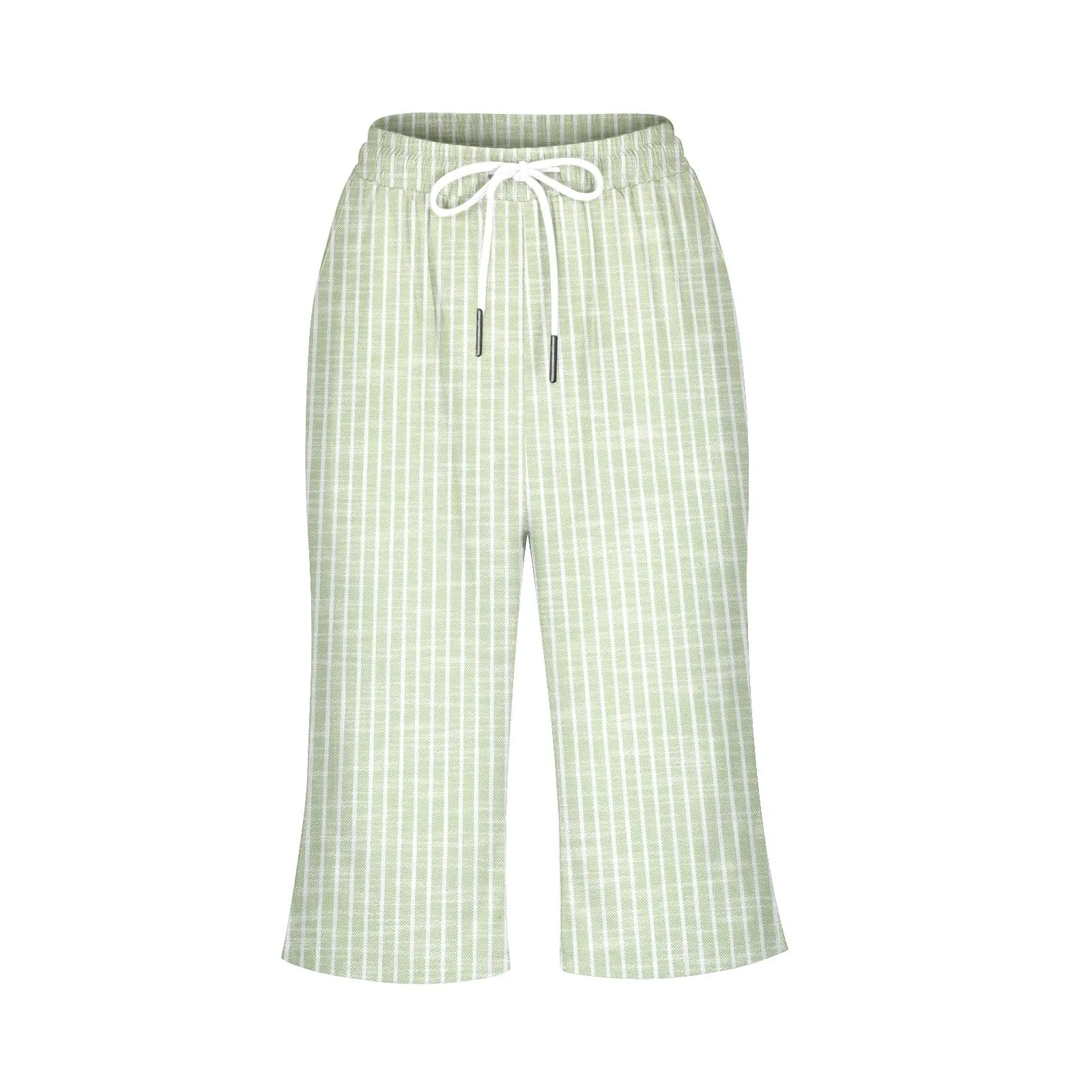 HEONSATI Pinocchietto Taglie Forti Donna Pantalone Eleganti Casual Sportivi Bermuda Capri Cotone E Lino Leggeri Pantaloni 3/4 in Cotone Taglie Forti Pinocchietti Palazzo Larghi Spiaggia Baggy - immagine 4