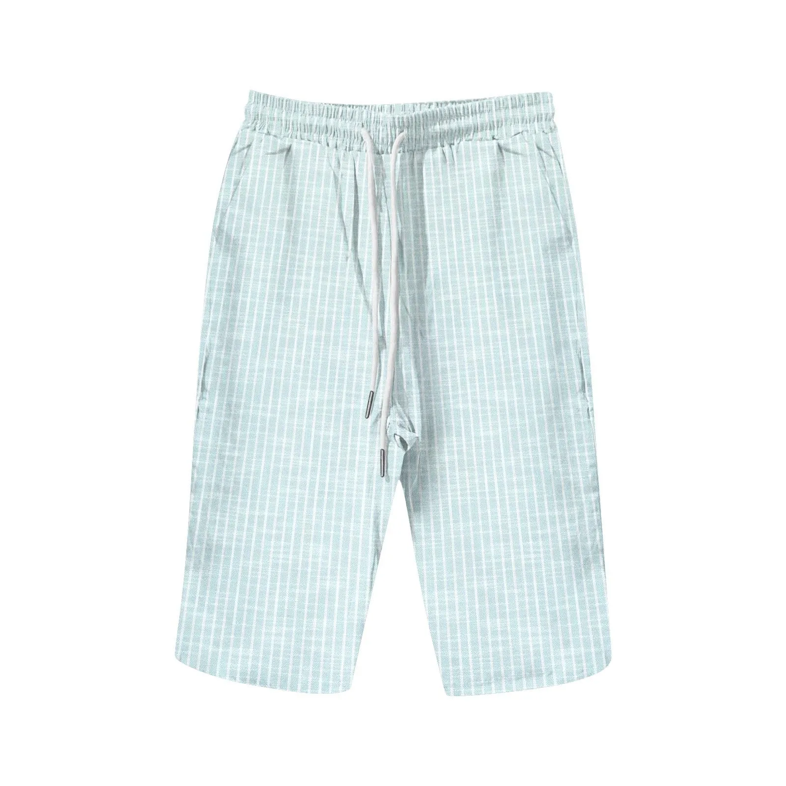 HEONSATI Pinocchietto Taglie Forti Donna Pantalone Eleganti Casual Sportivi Bermuda Capri Cotone E Lino Leggeri Pantaloni 3/4 in Cotone Taglie Forti Pinocchietti Palazzo Larghi Spiaggia Baggy - immagine 3