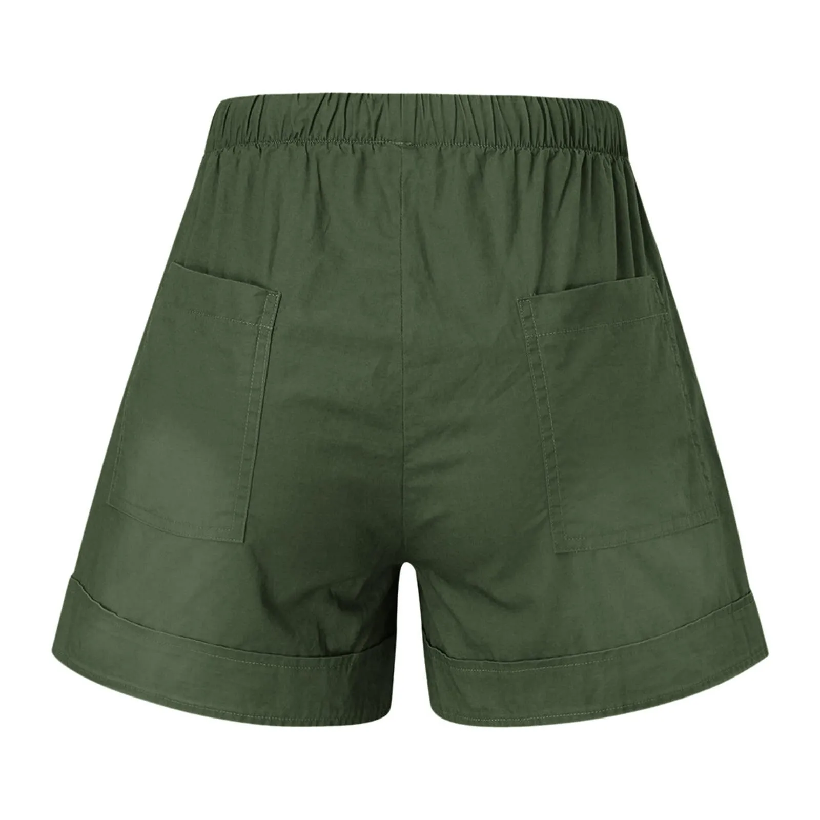 AnnSemo - Pantaloncini estivi da donna UK Plus Size con tasche, vita alta elasticizzata, in cotone, gamba dritta, pantaloni sportivi da palestra, sportivi, hot pants, coulisse, larghi, da yoga, da - immagine 6
