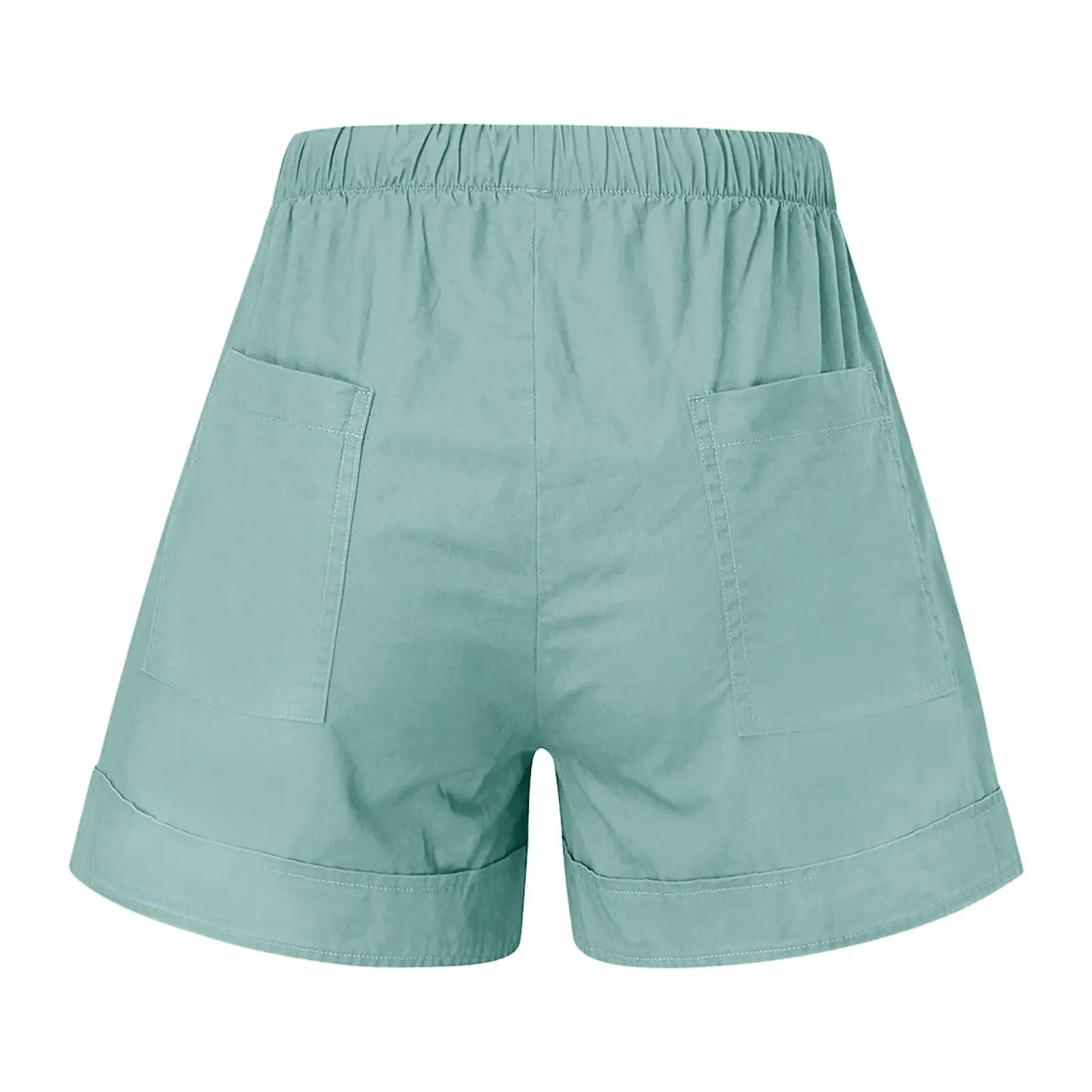 AnnSemo - Pantaloncini estivi da donna UK Plus Size con tasche, vita alta elasticizzata, in cotone, gamba dritta, pantaloni sportivi da palestra, sportivi, hot pants, coulisse, larghi, da yoga, da - immagine 7