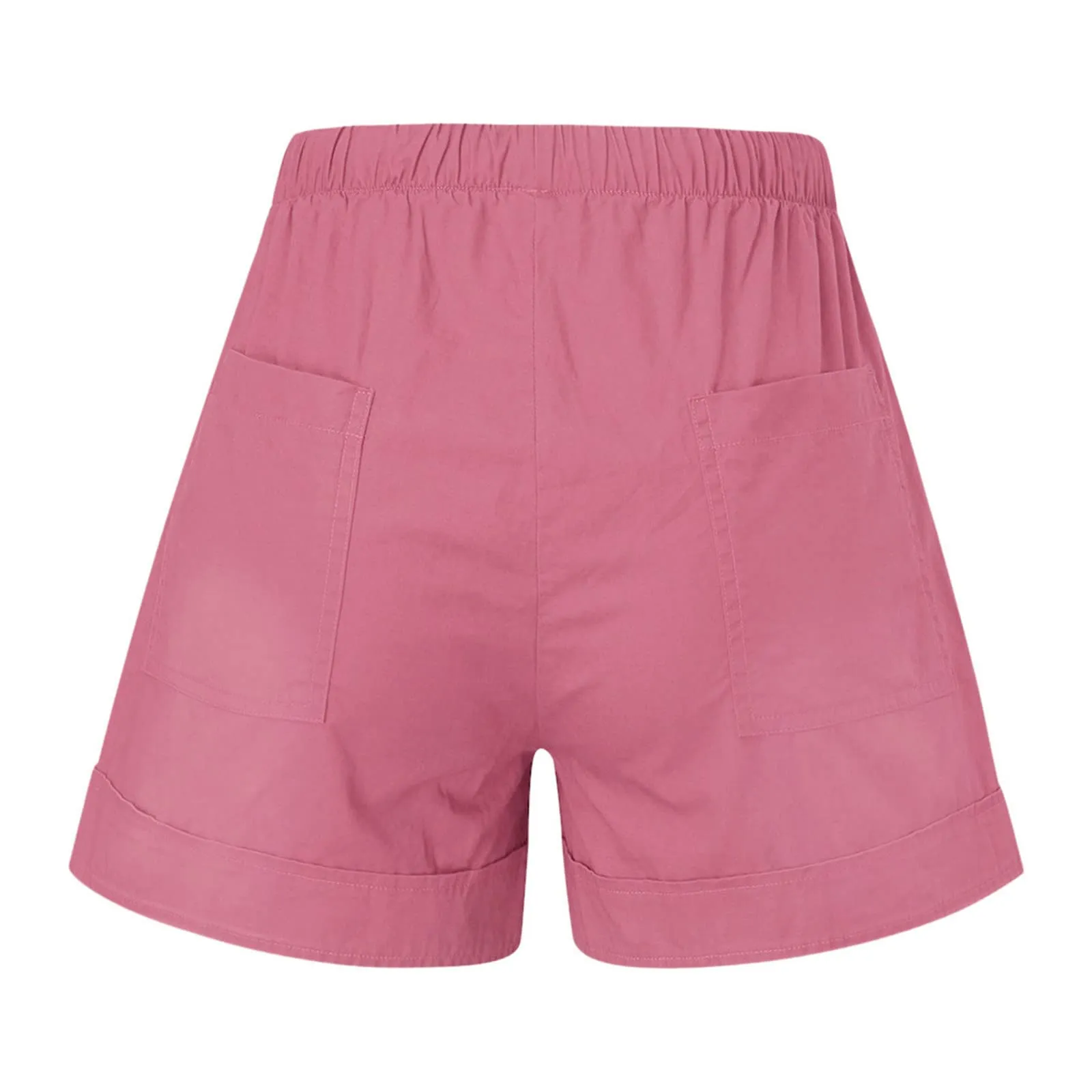 AnnSemo - Pantaloncini estivi da donna UK Plus Size con tasche, vita alta elasticizzata, in cotone, gamba dritta, pantaloni sportivi da palestra, sportivi, hot pants, coulisse, larghi, yoga - immagine 7