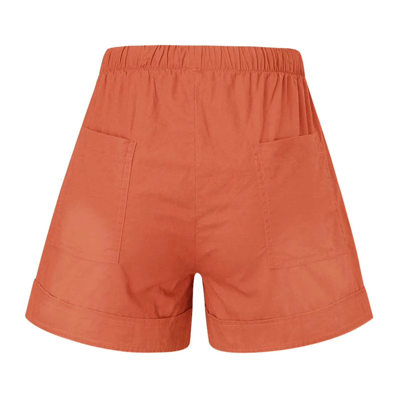 AnnSemo - Pantaloncini estivi da donna UK Plus Size con tasche, vita alta elasticizzata, in cotone, gamba dritta, pantaloni sportivi da palestra, hot pants da yoga, allenamento, coulisse, larghi, 01 - immagine 6