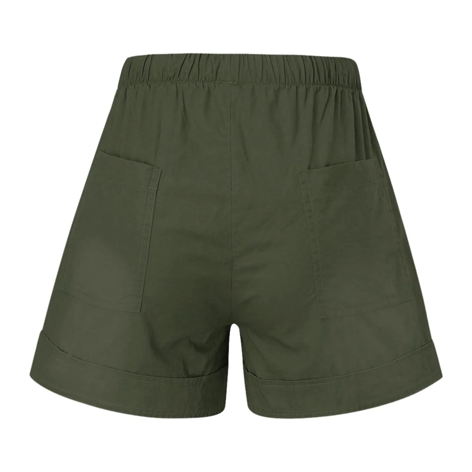 AnnSemo - Pantaloncini estivi da donna UK Plus Size con tasche, vita alta elasticizzata, in cotone, gamba dritta, pantaloni sportivi da palestra, hot pants da yoga, allenamento, coulisse, larghi, 01 - immagine 6