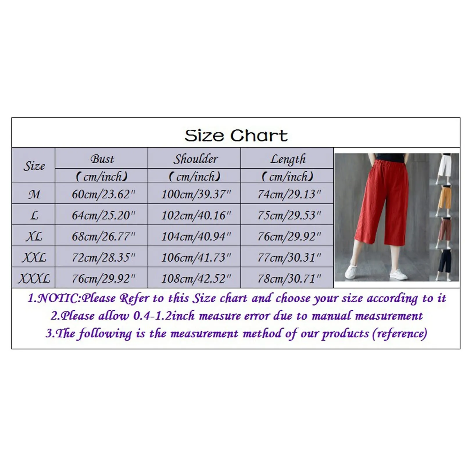 Pinocchietto Donna Taglie Forti Pinocchietti Sportivi Cotone E Lino Casual Bermuda Cropped Leggeri Da Donna Pantalone 3/4 Di Lino Traspiranti Pantaloni Palazzo Larghi Shorts Estivi Taglie Forti - immagine 6