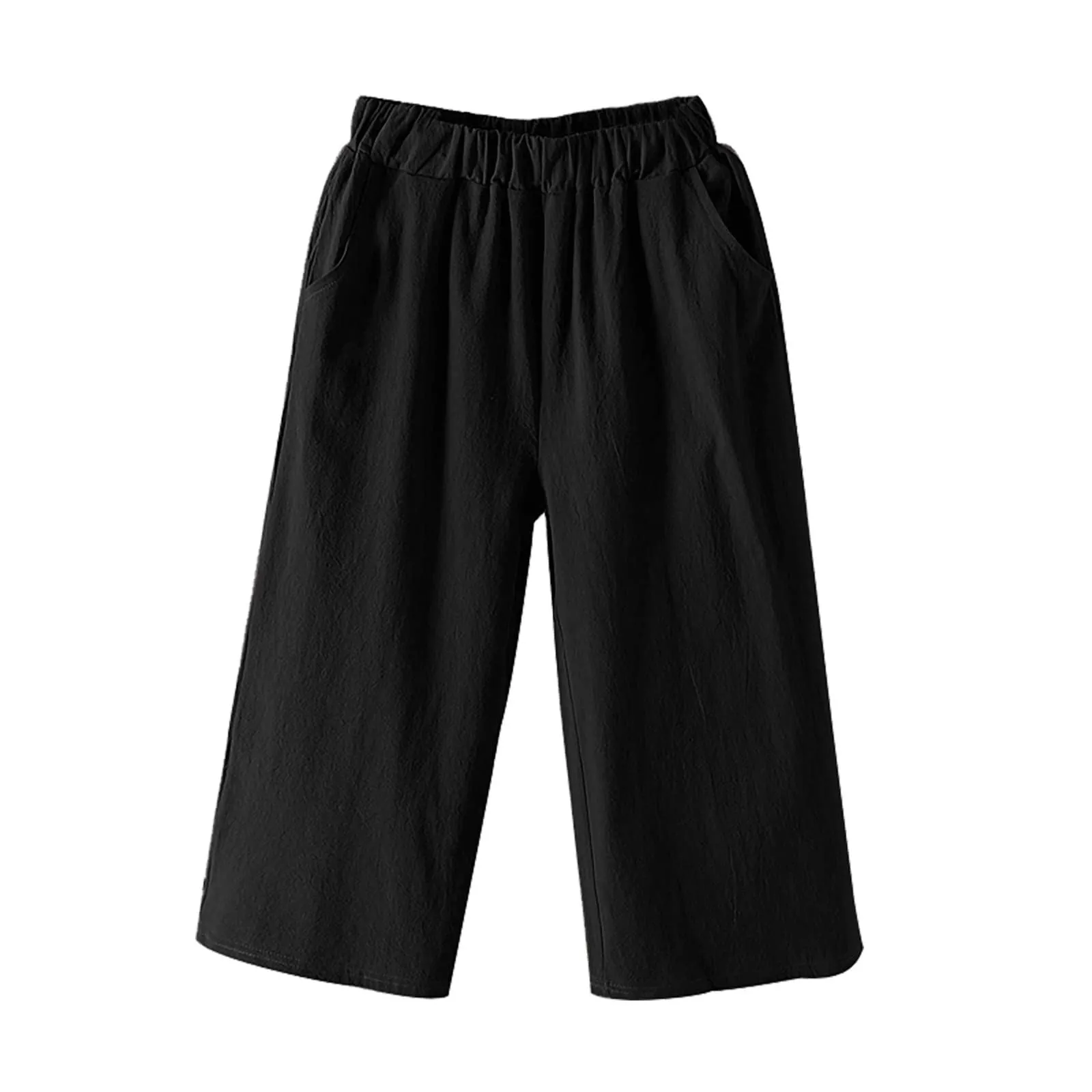 Pinocchietto Donna Taglie Forti Pinocchietti Sportivi Cotone E Lino Casual Bermuda Cropped Leggeri Da Donna Pantalone 3/4 Di Lino Traspiranti Pantaloni Palazzo Larghi Shorts Estivi Taglie Forti - immagine 5