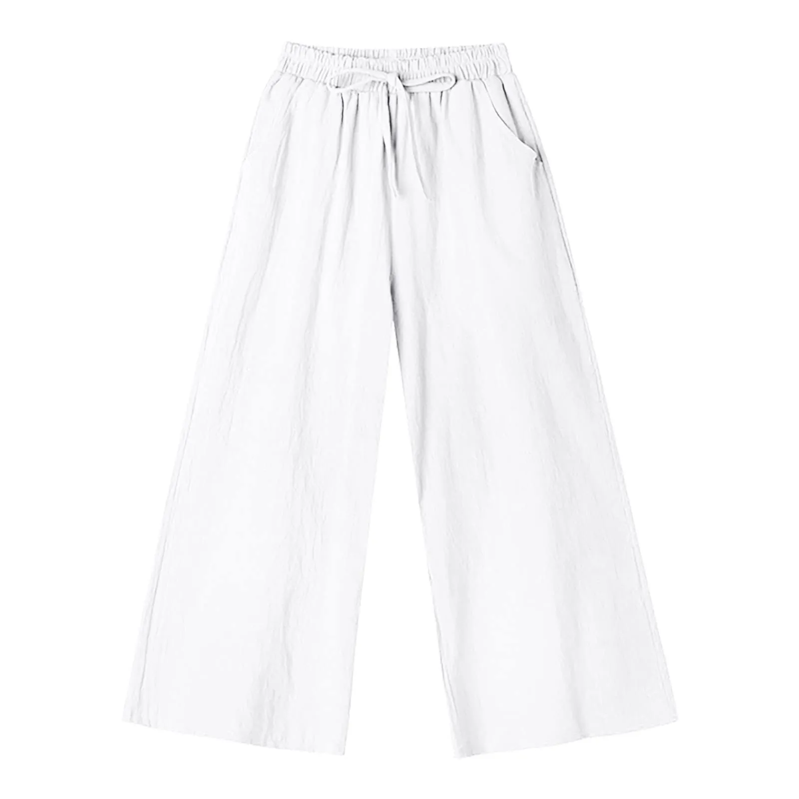 Pinocchietti Estivi Donna Pantaloni Eleganti Sportivi Estivi Pinocchietti 3/4 Cotone E Lino Leggeri Bermuda Capri Di Cotone Elasticizzati Pantalone Della Tuta Da Corsa Pants Da Donna Taglie Forti - immagine 5