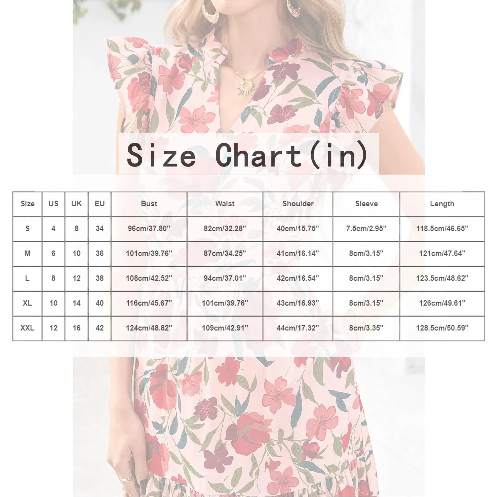 A linee, abito estivo da donna, lungo, con scollo a V, elegante, a vita alta, con maniche a mosca, abito da donna, stile boho, per il tempo libero, leggero, verde, S - immagine 4