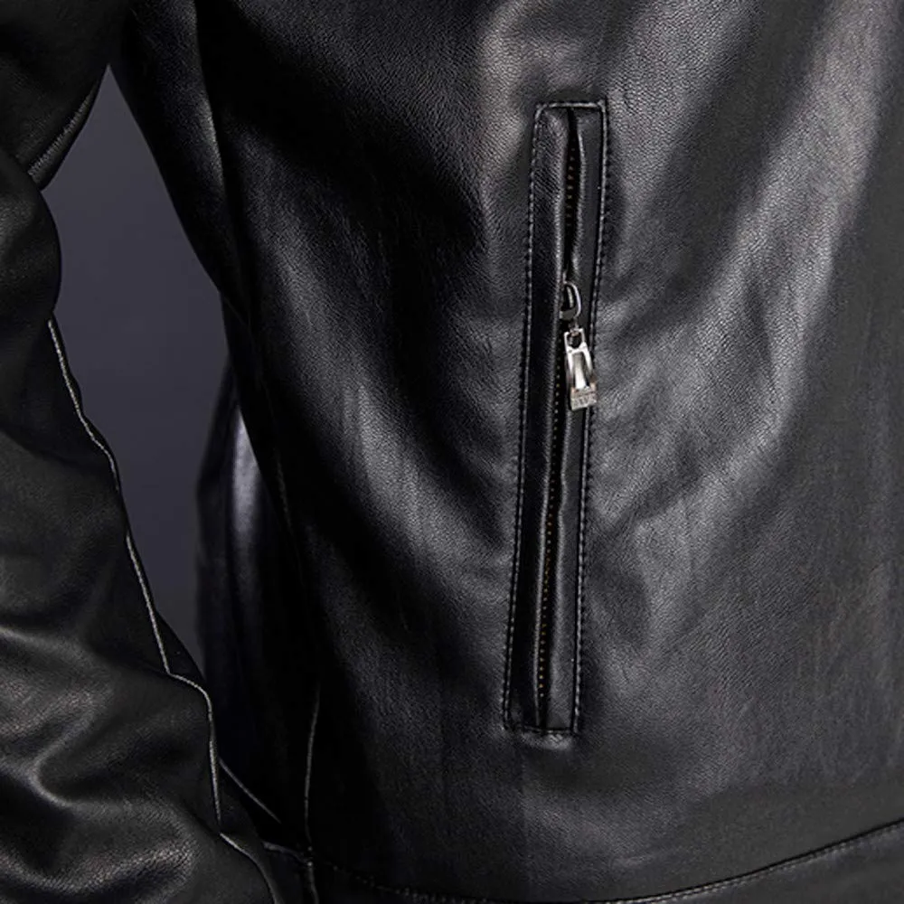 Giubbotto Moto Uomo, Giacca da Uomo in Similpelle con Collo Alto di Transizione Matelassee Moto Pilota Zippato Cerniera Casual Giubbotto Uomo Moto Giacca Bomber Giacca Uomo Elegante - immagine 2