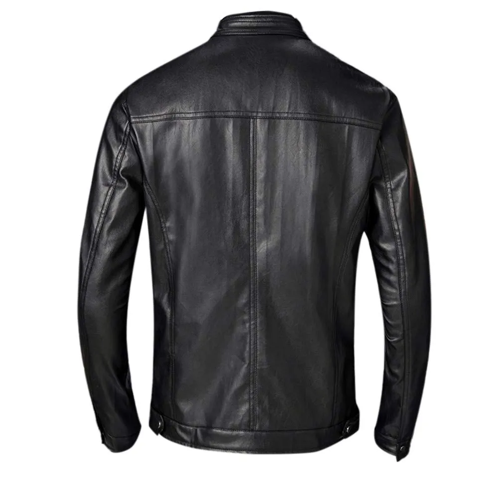 Giubbotto Moto Uomo, Giacca da Uomo in Similpelle con Collo Alto di Transizione Matelassee Moto Pilota Zippato Cerniera Casual Giubbotto Uomo Moto Giacca Bomber Giacca Uomo Elegante - immagine 6