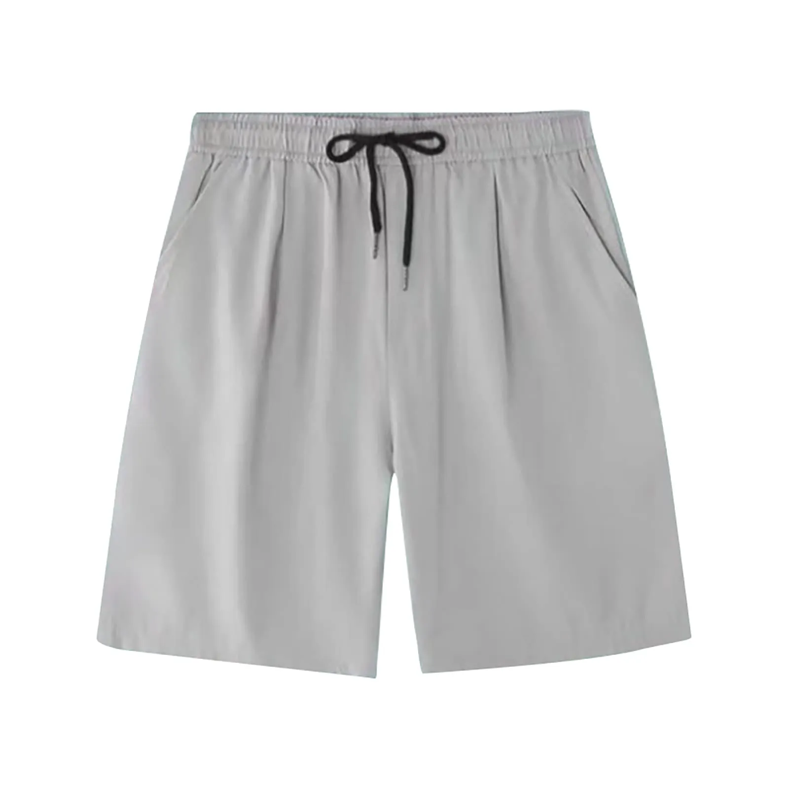 Fccrian Pantaloncini da palestra da uomo al ginocchio corti in tinta unita pantaloncini con coulisse per vacanze estivi spiaggia casual elastico in vita pantaloni da jogging da uomo pantaloni della - immagine 3