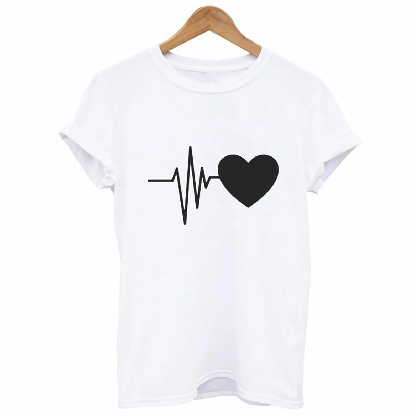 Generico T Shirt Cotone Donna - Magliette Cotone Donna - con Stampa Maglietta Maniche Corte Tshirt Curvy Firmate Eleganti Top Estive Girocollo Basic Tee Shirts - immagine 3