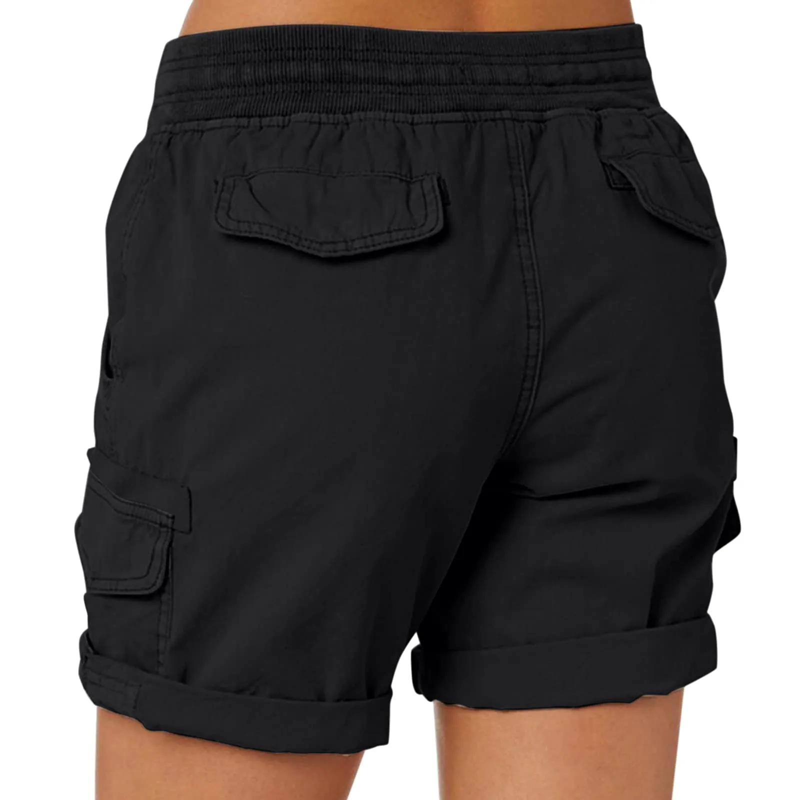 Generico Pantaloncini Cargo da Donna - Bermuda Donna Estivi Lino Leggeri Trekking Escursionismo Impermeabili Ad Asciugatura Rapida Bermuda Estivi per Viaggi Campeggio Sport Tennis - immagine 2