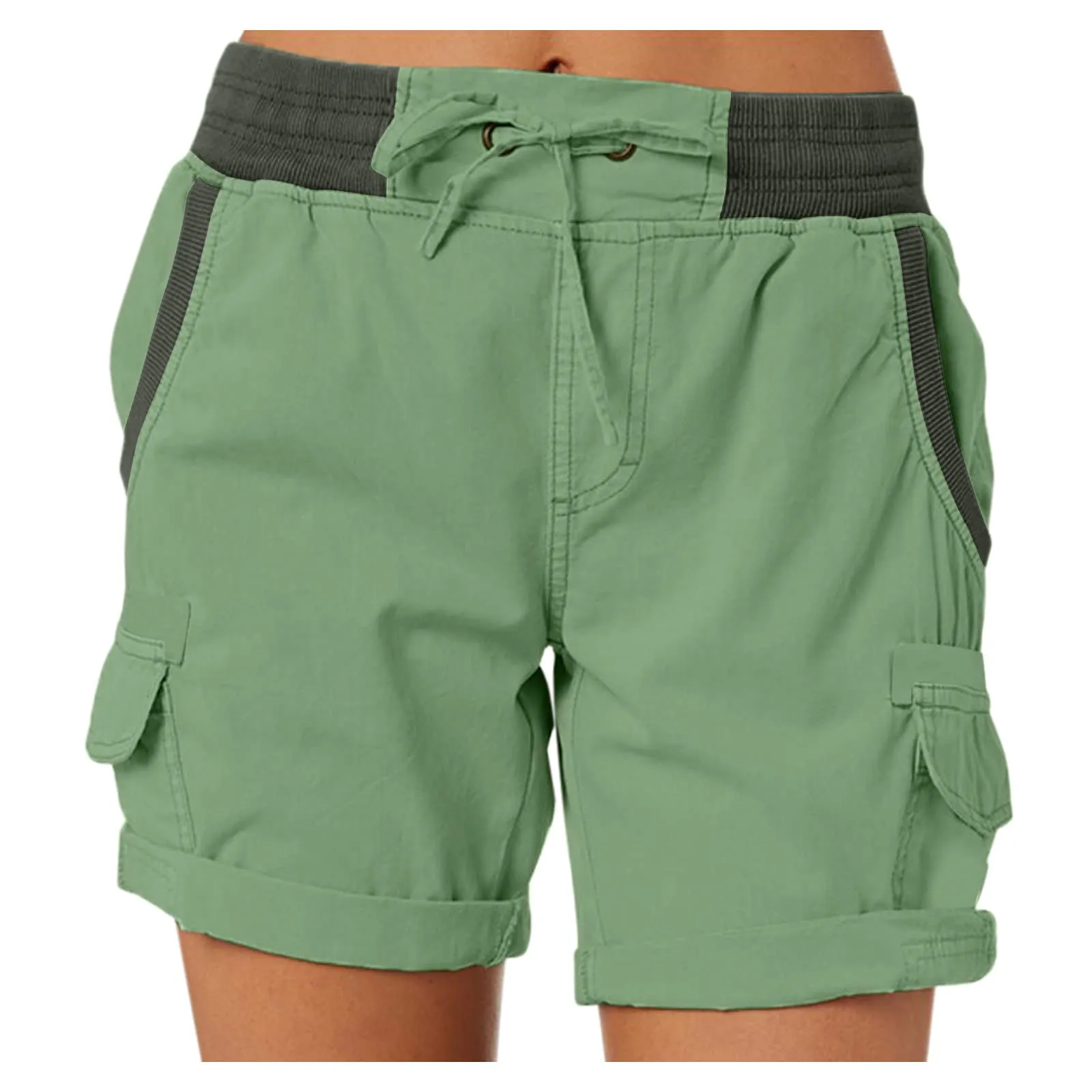 Generico Pantaloncini Cargo Donna Corti - Bermuda Donna Estivi Leggero Lavoro Outdoor Pantaloni Corti Impermeabile Asciugatura Rapida Elastica Jogging Casual Esterno - immagine 3