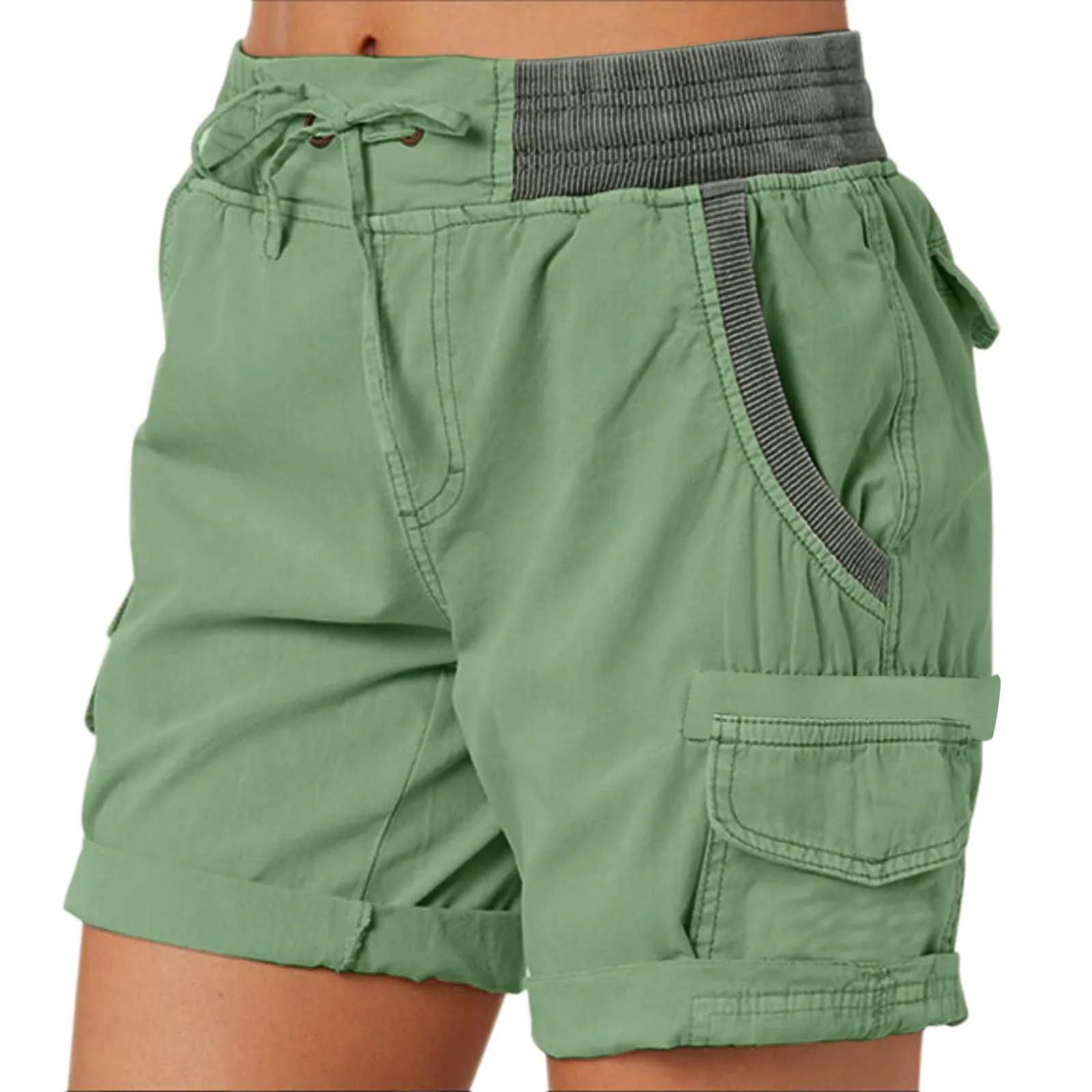 Generico Pantaloncini Cargo Donna Corti - Bermuda Donna Estivi Leggero Lavoro Outdoor Pantaloni Corti Impermeabile Asciugatura Rapida Elastica Jogging Casual Esterno - immagine 7