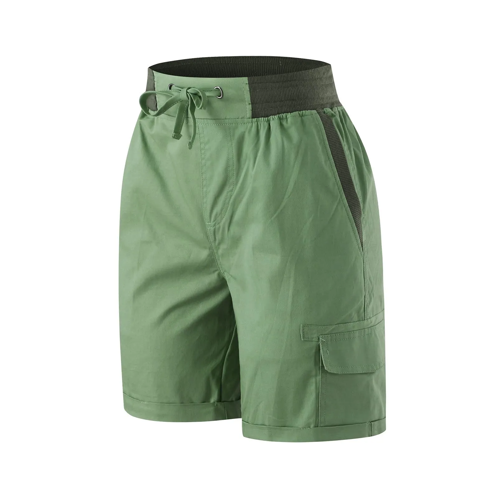 Generico Pantaloni Cargo Corti Donna - Bermuda Donna Estivi Vita Alta Leggeri Ad Asciugatura Rapida Shorts Estate con Tasche con Cerniera per All'aperto Sportivi Estivi - immagine 2