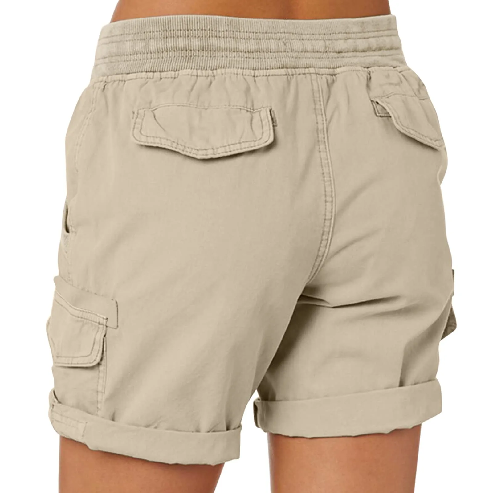 Generico Pantaloncini Cargo Donna Corti - Pantaloncini Donna Estivi Larghi Leggero Lavoro Outdoor Pantaloni Corti Impermeabile Asciugatura Rapida Elastica Jogging Casual Esterno - immagine 3