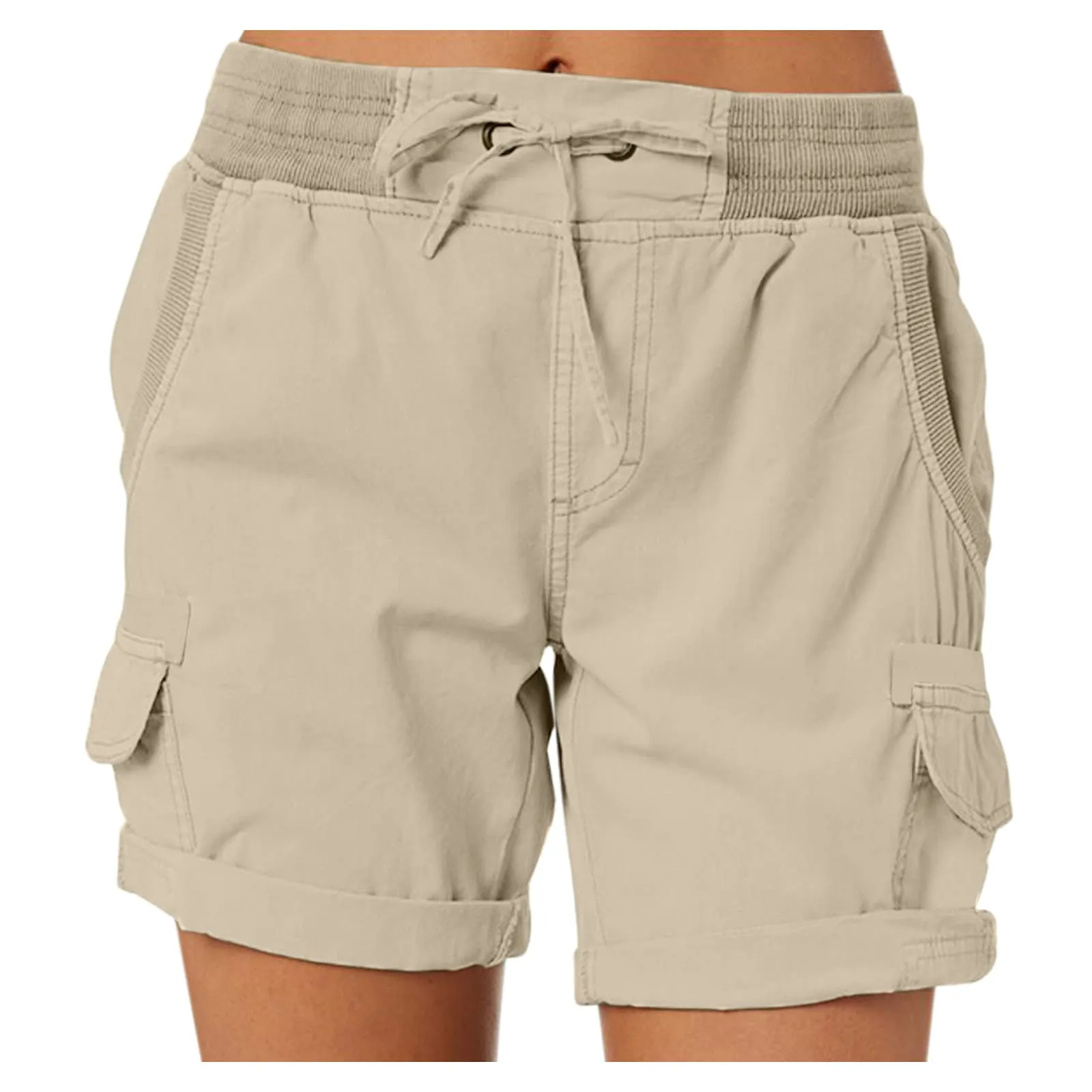 Generico Pantaloncini Cargo da Donna - Pantaloncini Donna Estivi Cotone Trekking Shorts Sportivo Leggero Escursionismo con Tasche per All'aperto Sportivi Estivi - immagine 1