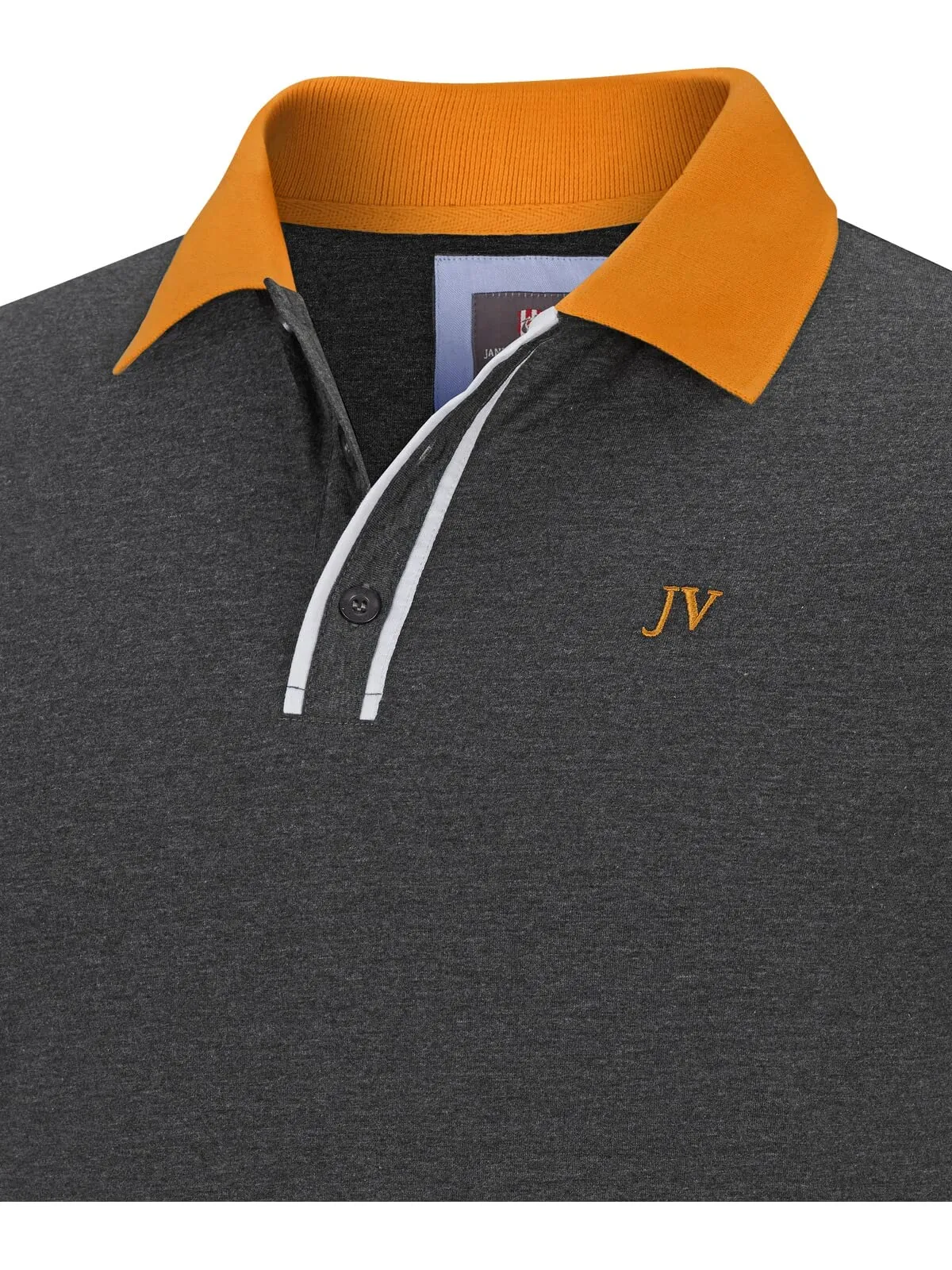 Jan Vanderstorm Polo da uomo Isfried, grigio scuro, XL - immagine 5