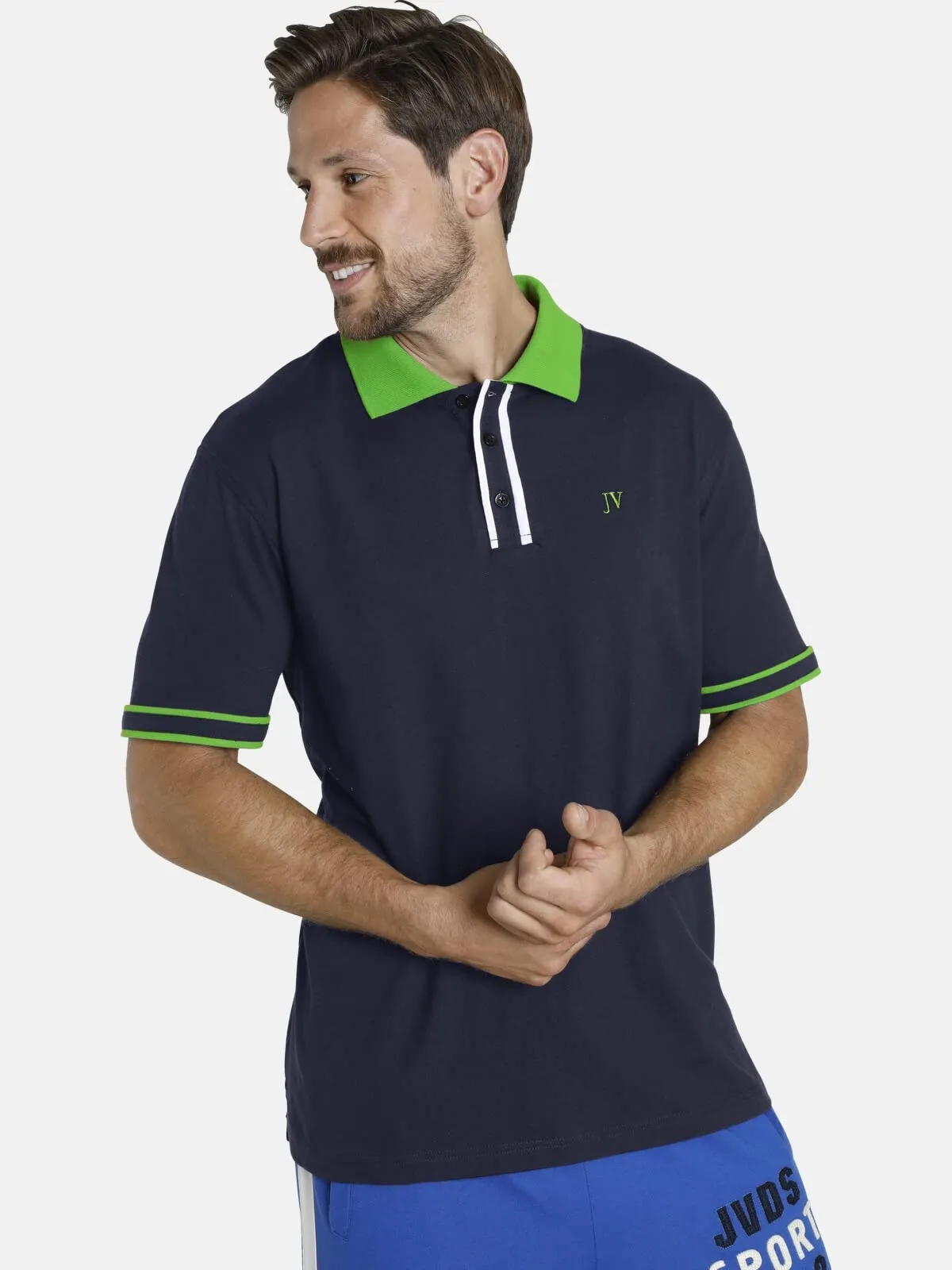 Jan Vanderstorm Polo da uomo Isfried, Blu, 4XL - immagine 2