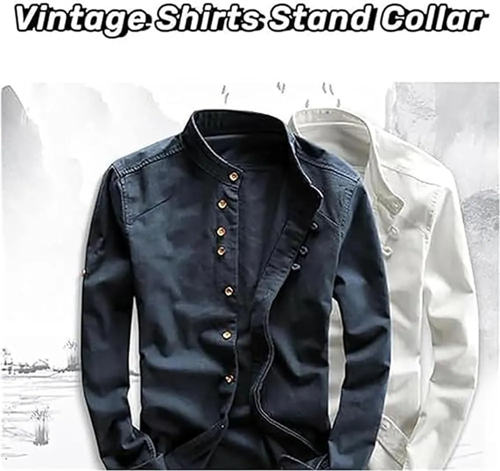 EEJBYTDI Soulona - Camicia Katana Japan Style da uomo, misto lino e cotone, vestibilità aderente, a maniche lunghe, colore bianco, S-5XL - immagine 4