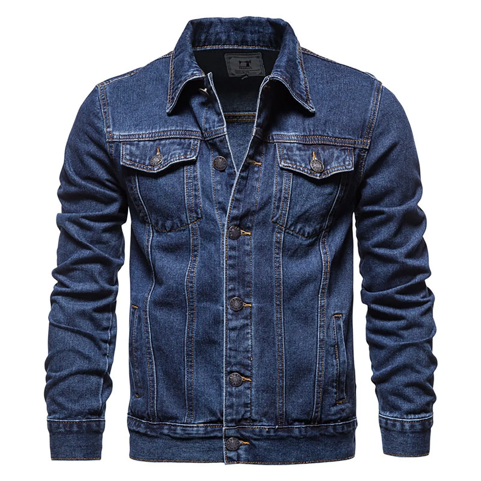 Giacca Jeans Uomo Nera, Giacca Leggera Uomo, Denim Vintage Cotone Giacca da Abito Casual Slim Fit Blazer da Abito Formale Monopetto Suit Jacket Giacca in Jeans Rider Jacket Denim - immagine 4