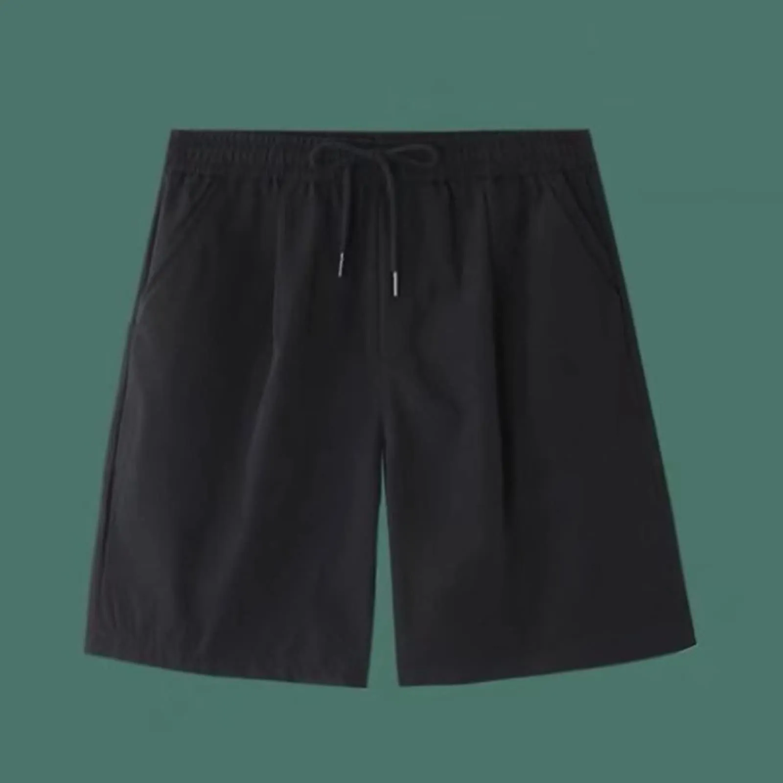 Fccrian Pantaloncini da palestra da uomo al ginocchio corti in tinta unita pantaloncini con coulisse per vacanze estivi spiaggia casual elastico in vita pantaloni da jogging da uomo pantaloni della - immagine 5