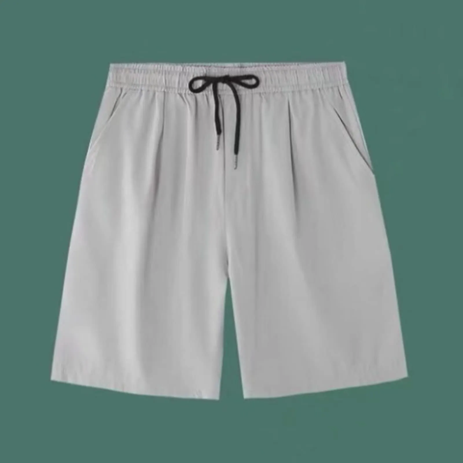 Fccrian Pantaloncini da palestra da uomo al ginocchio corti in tinta unita pantaloncini con coulisse per vacanze estivi spiaggia casual elastico in vita pantaloni da jogging da uomo pantaloni della - immagine 5