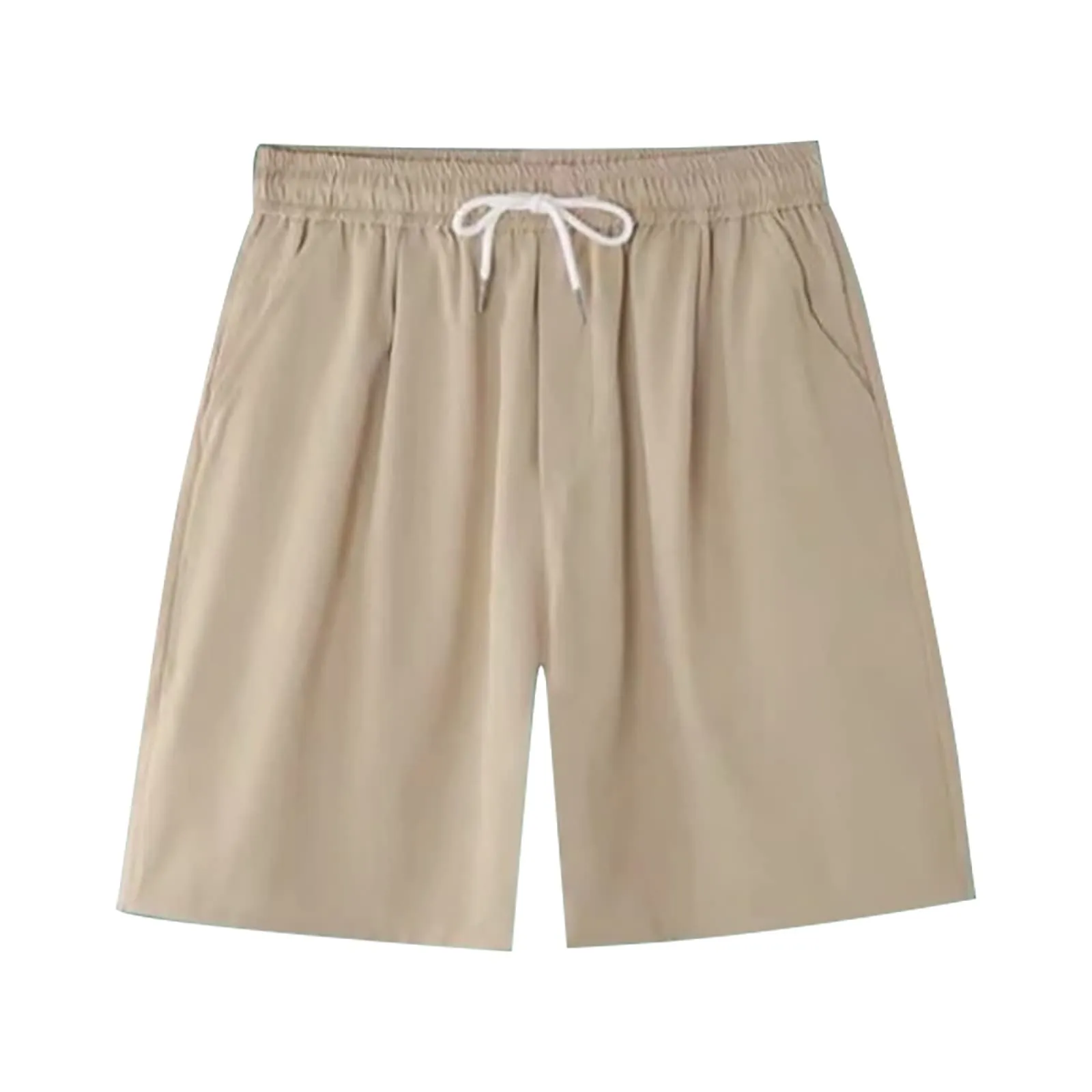 Fccrian Pantaloncini da palestra da uomo al ginocchio corti in tinta unita pantaloncini con coulisse per vacanze estivi spiaggia casual elastico in vita pantaloni da jogging da uomo pantaloni della - immagine 3