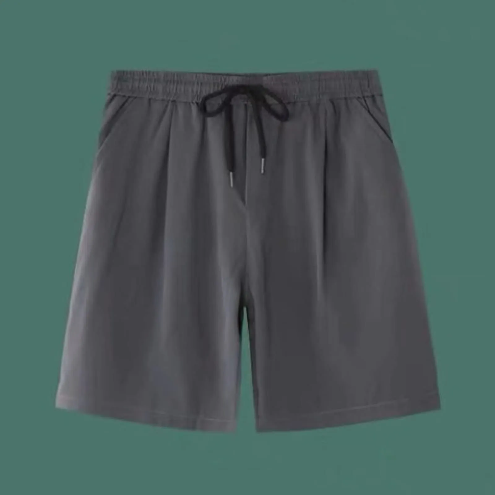 Fccrian Pantaloncini da palestra da uomo al ginocchio corti in tinta unita pantaloncini con coulisse per vacanze estivi spiaggia casual elastico in vita pantaloni da jogging da uomo pantaloni della - immagine 5