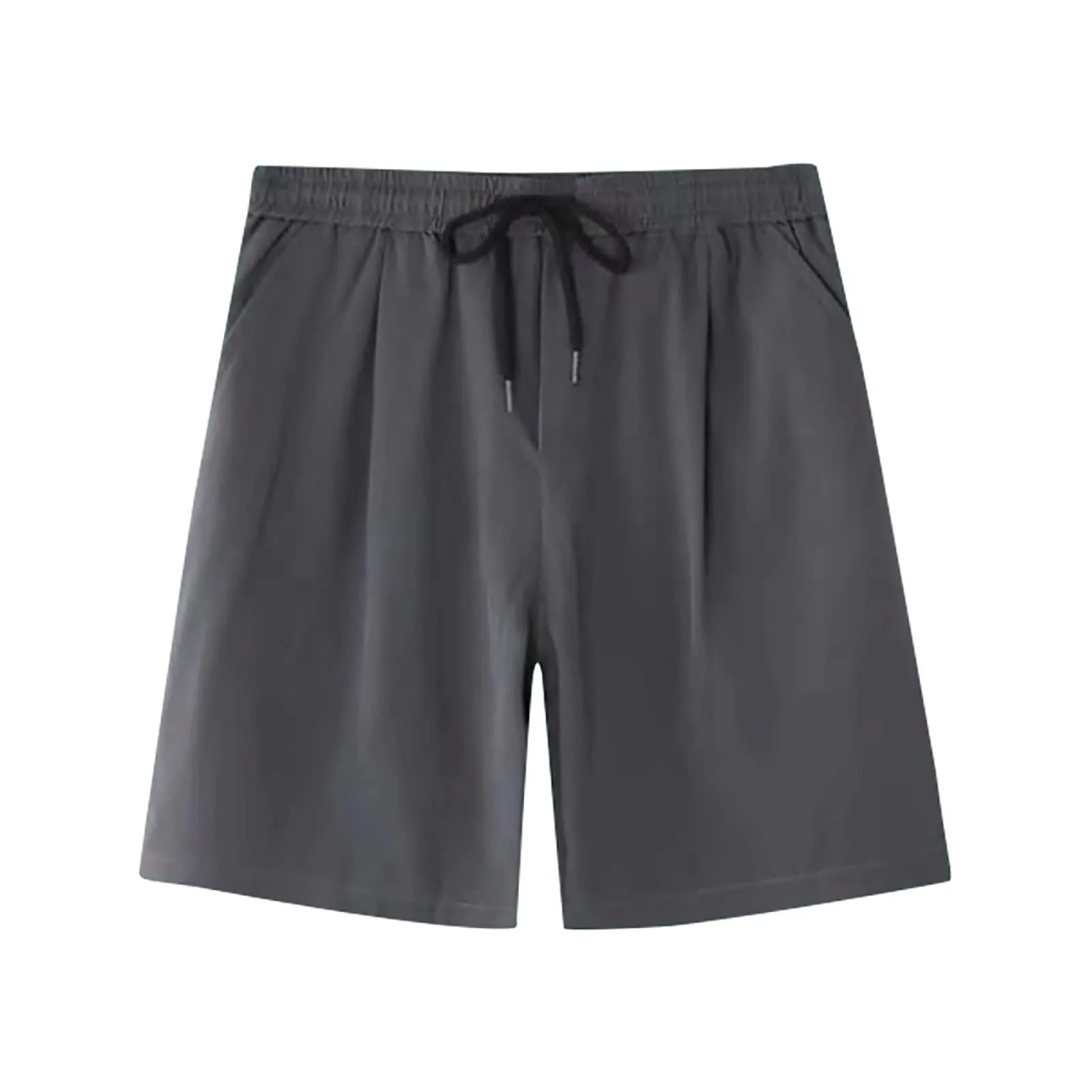Fccrian Pantaloncini da palestra da uomo al ginocchio corti in tinta unita pantaloncini con coulisse per vacanze estivi spiaggia casual elastico in vita pantaloni da jogging da uomo pantaloni della - immagine 3
