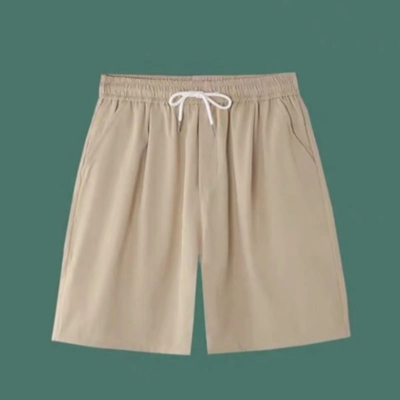 Fccrian Pantaloncini da palestra da uomo al ginocchio corti in tinta unita pantaloncini con coulisse per vacanze estivi spiaggia casual elastico in vita pantaloni da jogging da uomo pantaloni della - immagine 5