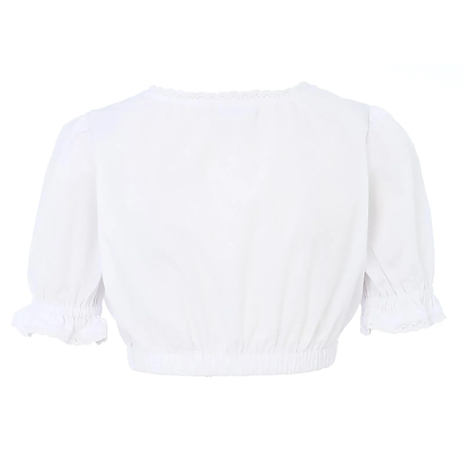 Vhersily Germania Oktoberfest Abito Dirndl Camicia Oktoberfest Donna Costume Bavarese Vestito Elegante Colore Bianco, A Maniche Corte per Feste, Halloween, Carnevale e Party Tradizionali, Clubwear - immagine 5