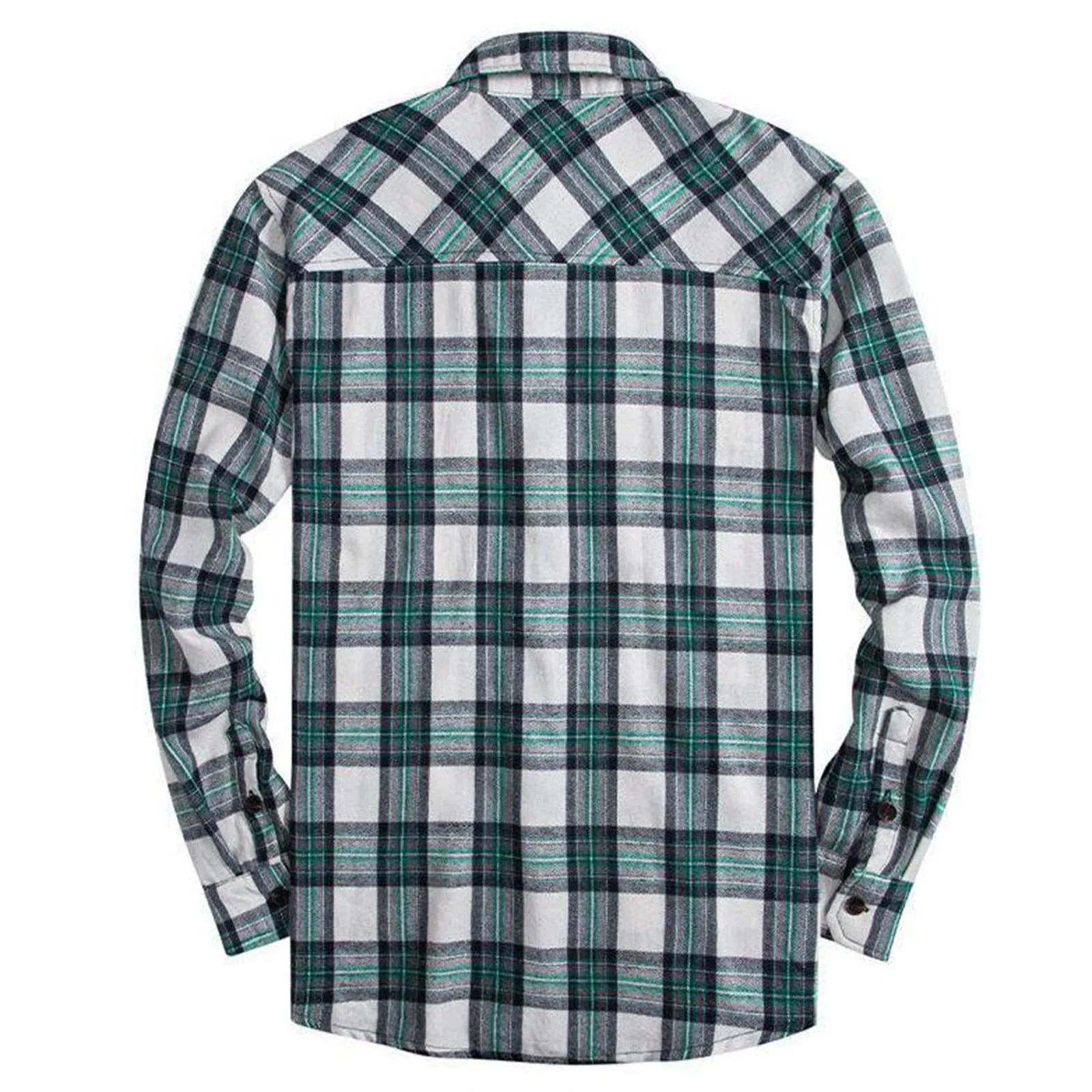 Mymyguoe Camicia a quadri da uomo, a maniche lunghe, con bottoni automatici a pressione, per il tempo libero, con tasca sul petto, vestibilità normale, per la transizione, in flanella, da lavoro - immagine 4