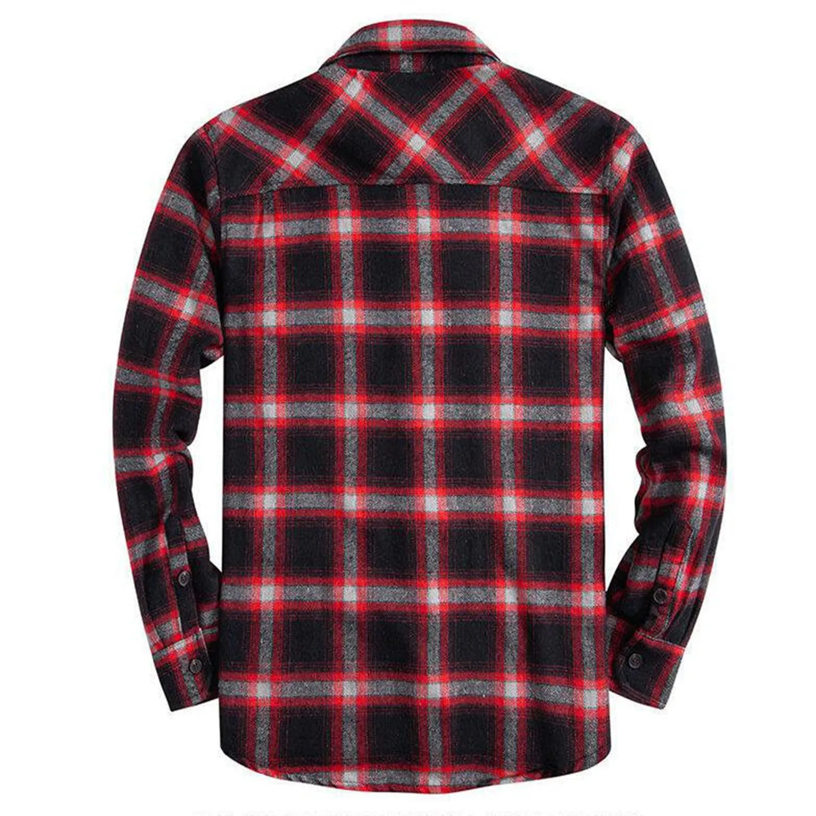 Mymyguoe Camicia a quadri da uomo, a maniche lunghe, con bottoni automatici a pressione, per il tempo libero, con tasca sul petto, vestibilità normale, per la transizione, in flanella, da lavoro - immagine 4
