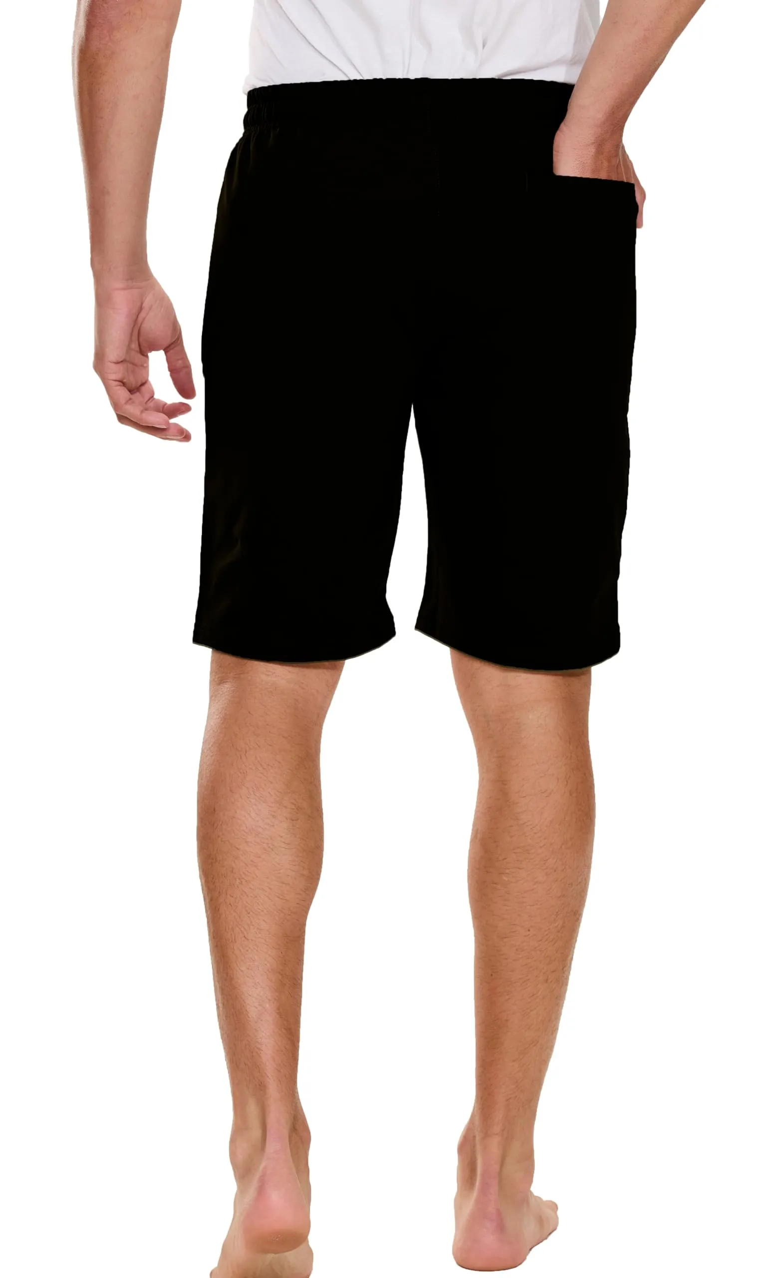 HCSS Pantaloncini Sportivi Uomo Running Shorts Cotone Tasche Zip(Nero-M) - immagine 3