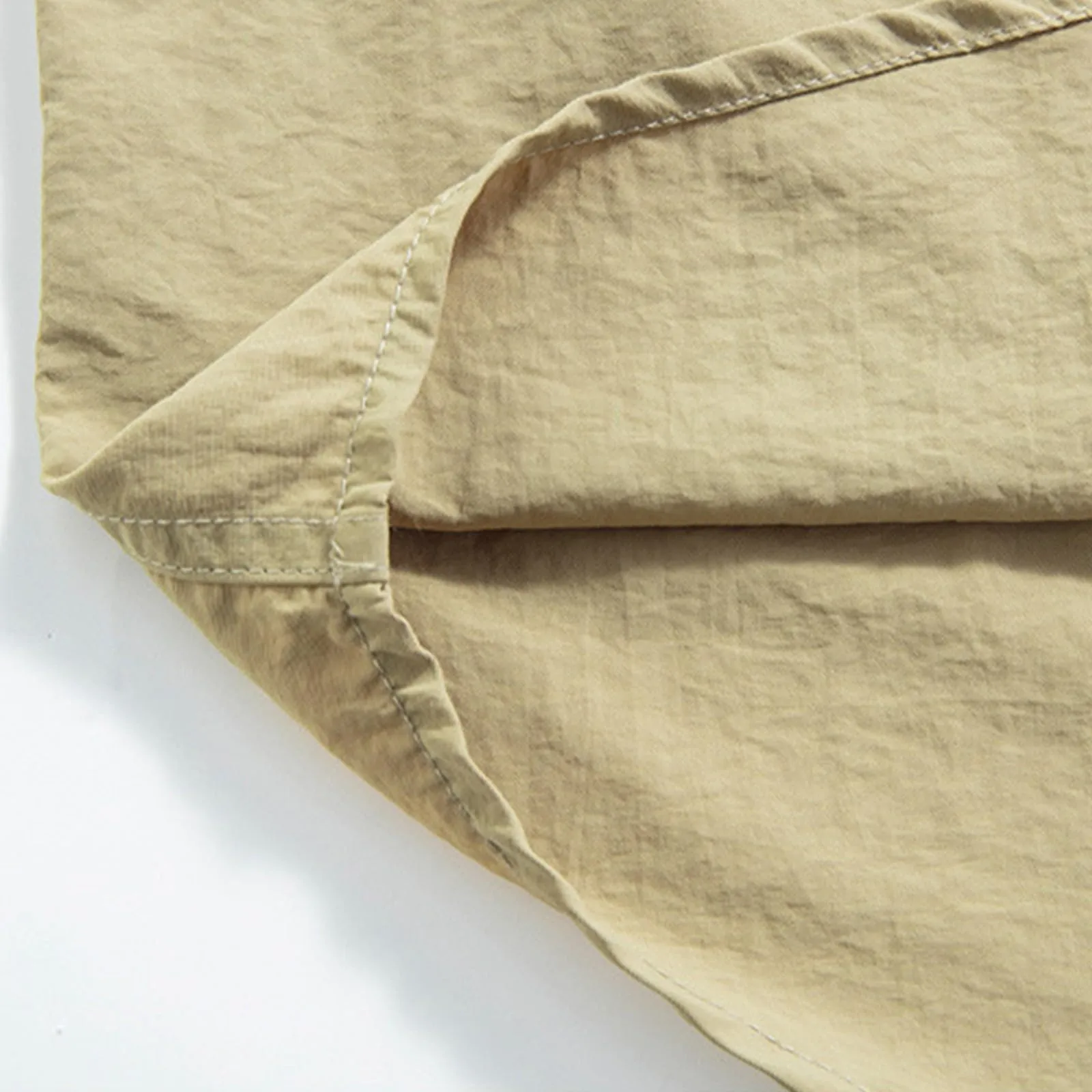 Tobysper Camicia da lavoro da uomo, a maniche corte, estiva, leggera, in tinta unita, per il tempo libero, da uomo, a maniche corte, slim fit, da lavoro, con bottoni, risvolto, cachi, XL - immagine 4