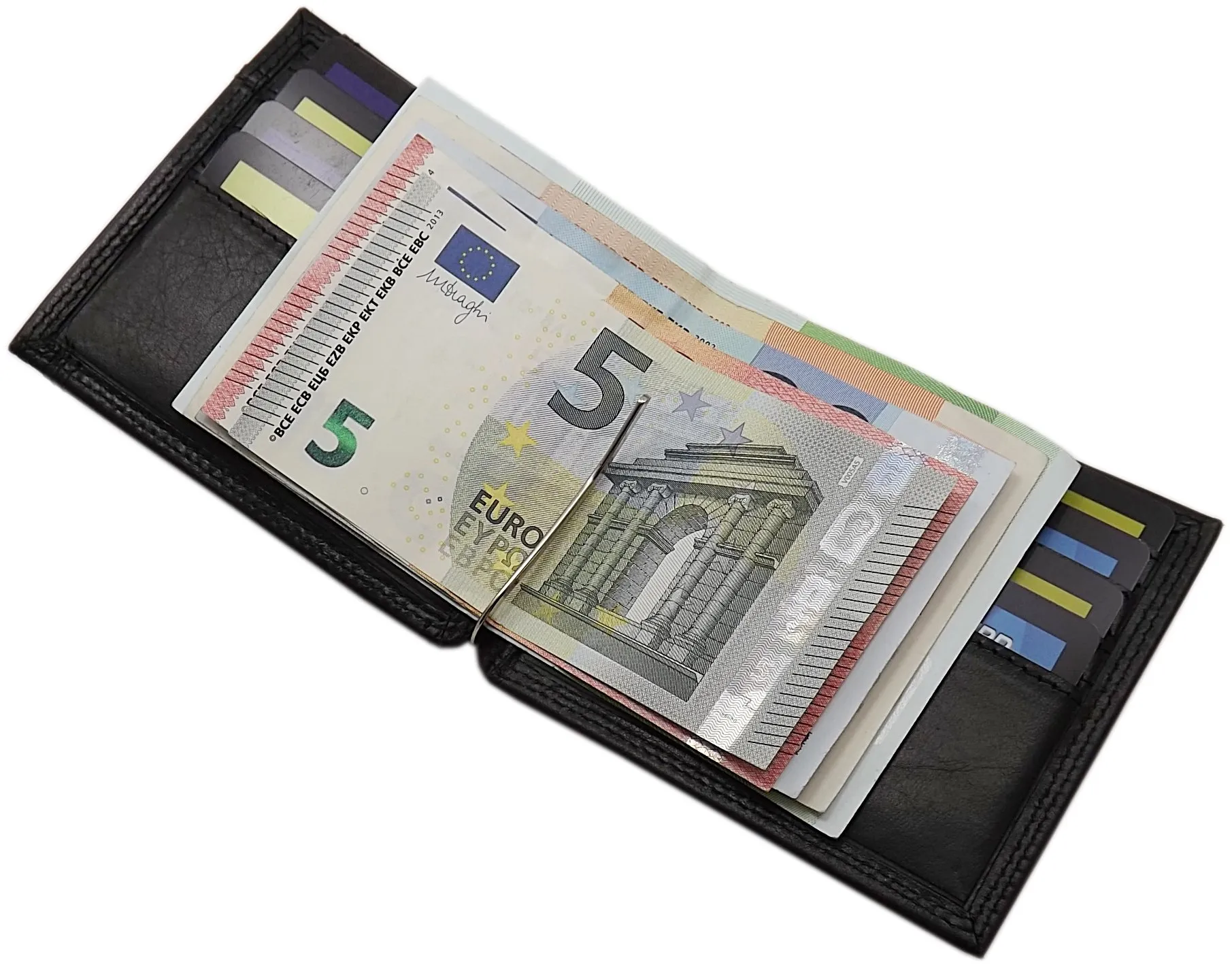 myledershop Vacchetta dollarclip portafoglio MJ-Design-Germany in nero - immagine 1