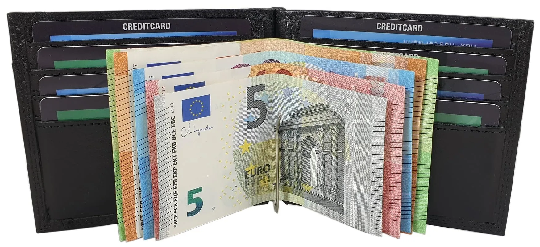 myledershop Vacchetta dollarclip portafoglio MJ-Design-Germany in nero - immagine 3