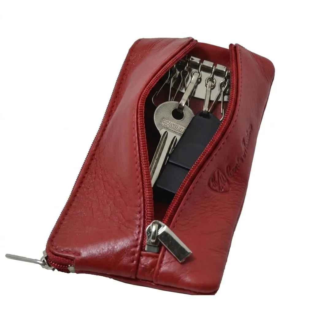 CONTE MASSIMO Portachiavi Per Uomo e Donna, Vera Pelle, 2 Tasche con Cerniera, Ganci, Con Scatola Regalo - immagine 1