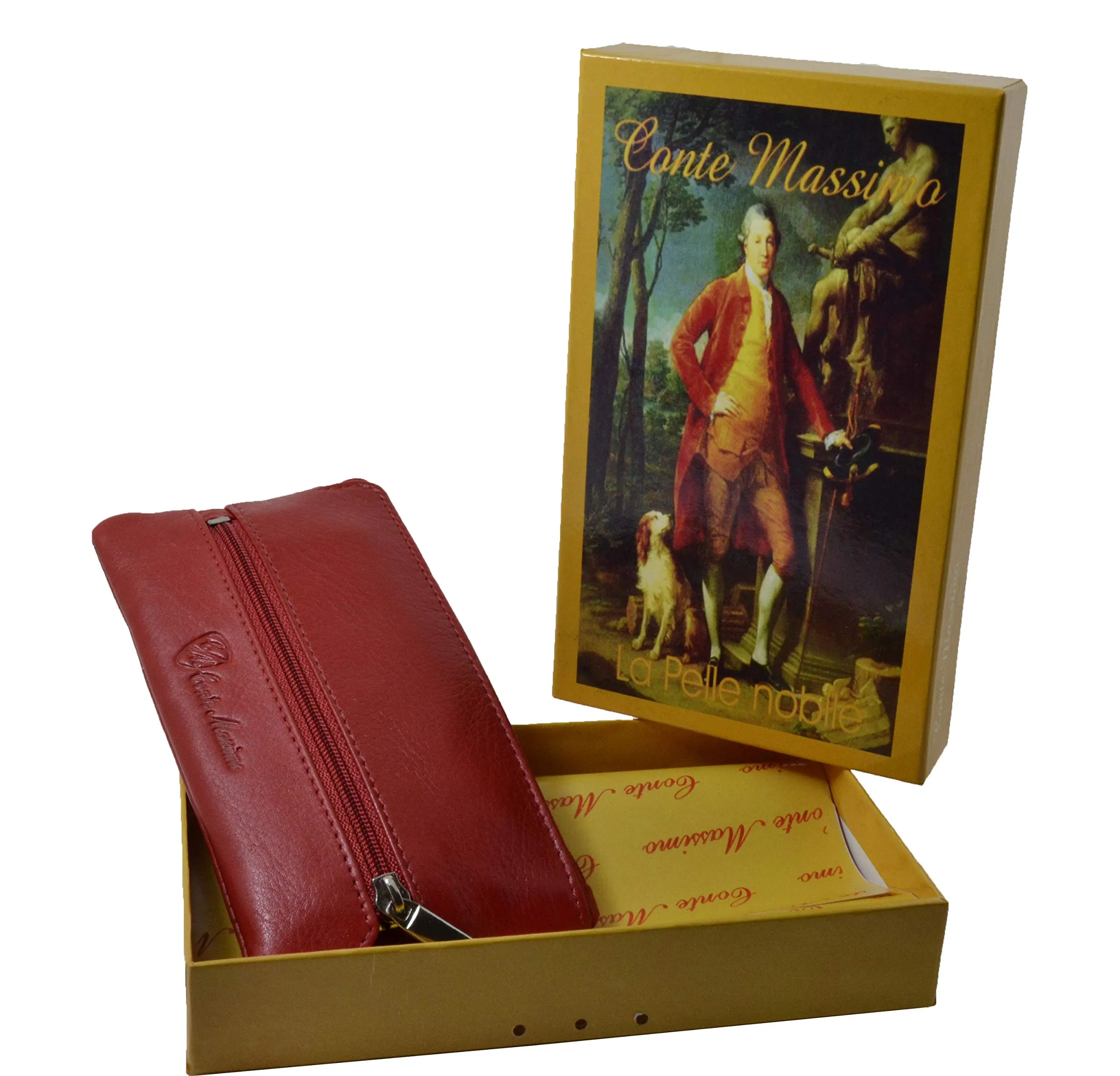 CONTE MASSIMO Portachiavi Per Uomo e Donna, Vera Pelle, 2 Tasche con Cerniera, Ganci, Con Scatola Regalo - immagine 7