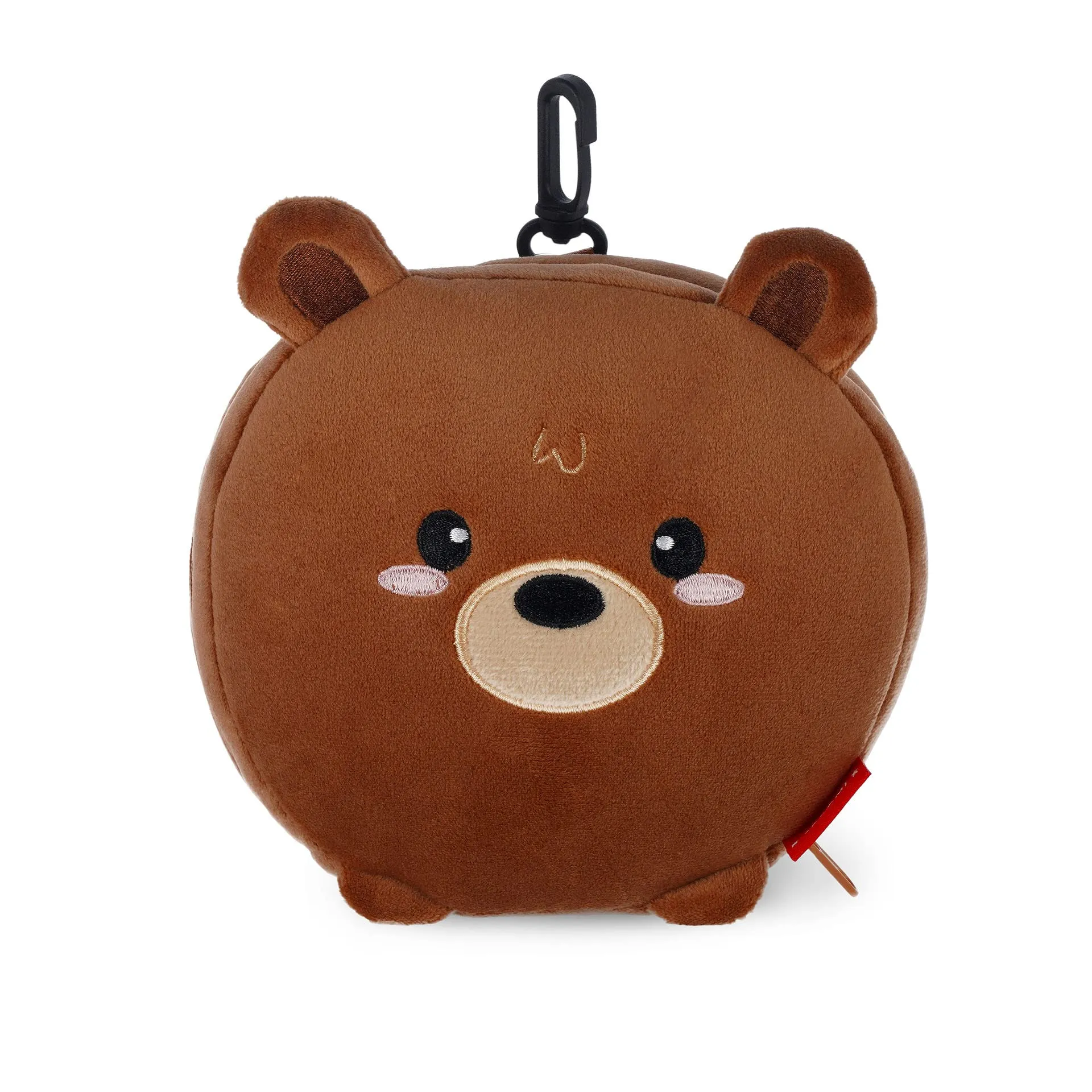 Legami - Cuscino da Viaggio con Mascherina da Notte, Chiusura a Zip, Salvaspazio, Gancio per un Trasporto comodo, 16x16 cm, Tema Teddy Bear - immagine 1