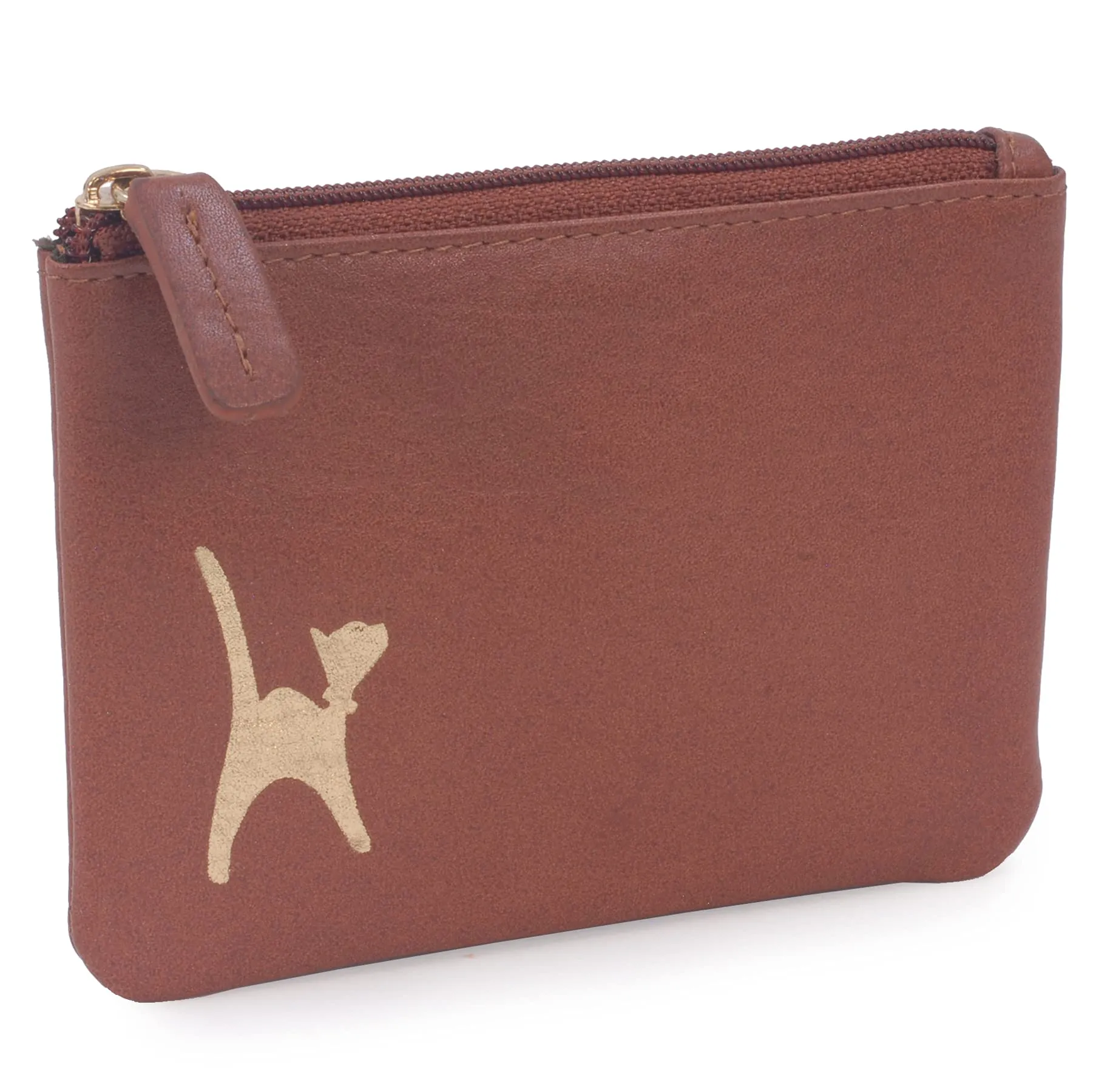 Catwalk Collection Handbags - Portamonete Piccolo in Pelle - Borsellino Donna - Mini Portafoglio - RFID - Scatola Regalo - Mimi - Marrone Chiaro Oro - immagine 1