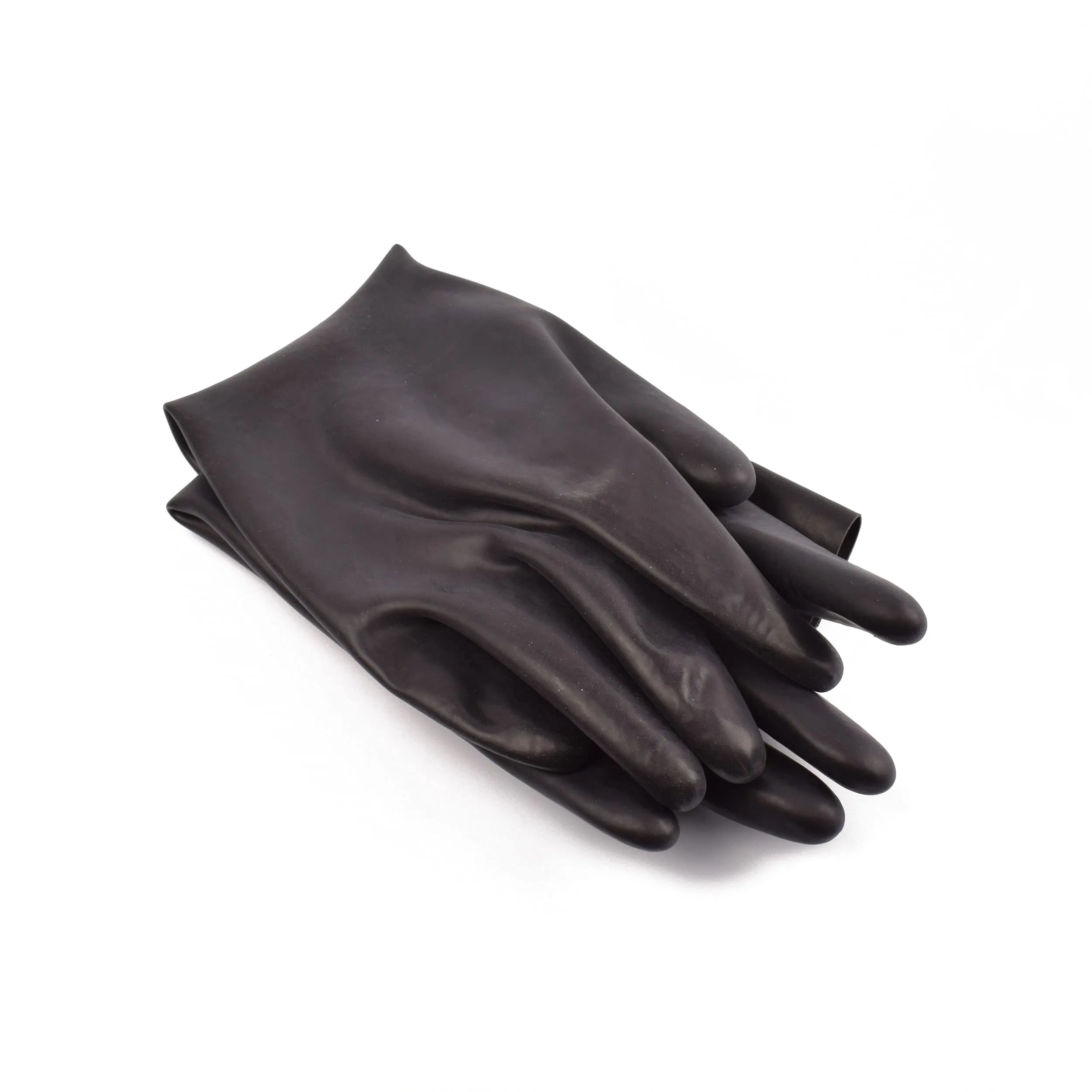 Rubberfashion Guanti in lattice corti - Sexy Rubber Gloves - guanti in lattice corti fino al polso per donne e uomini nero 0,4 mm M - immagine 4