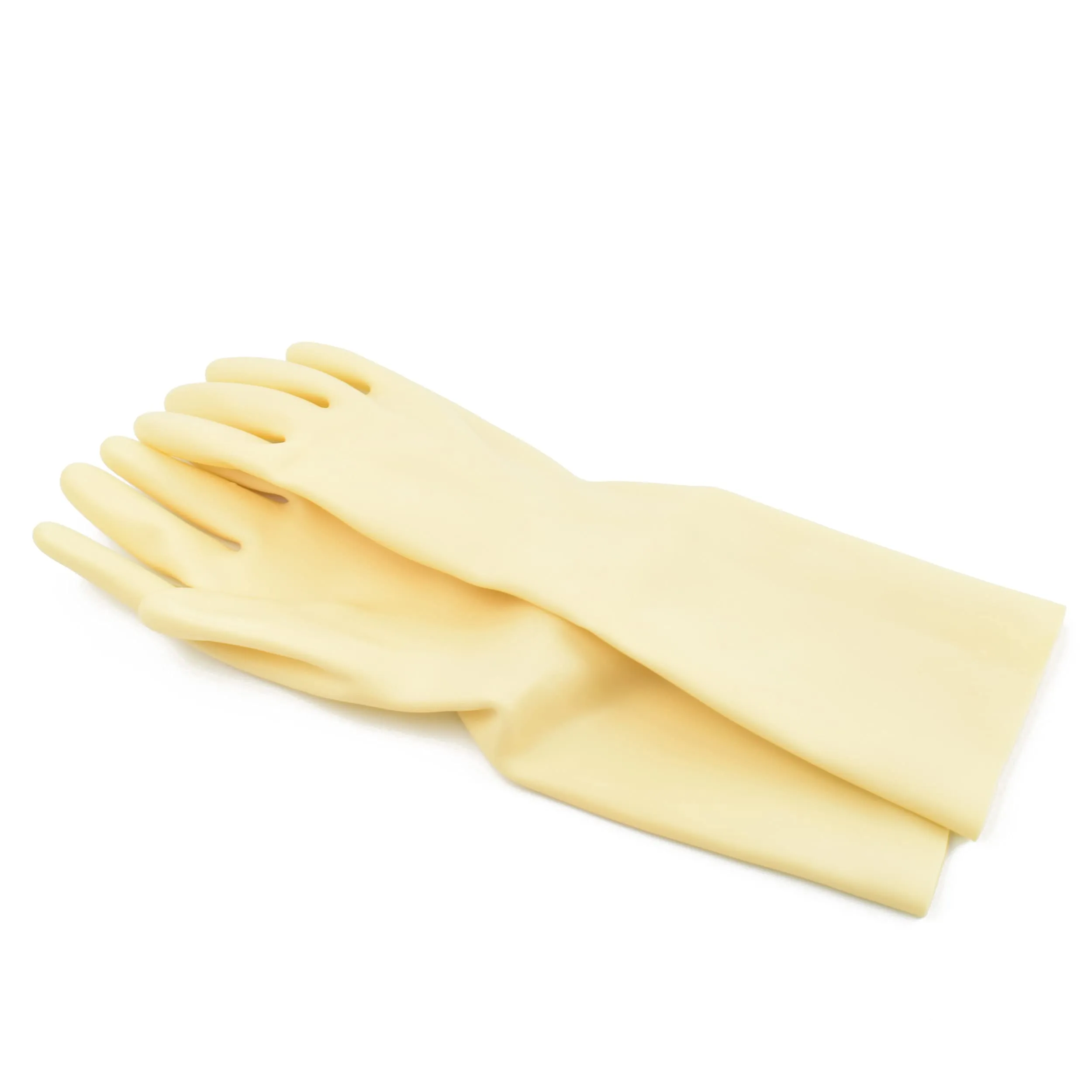Rubberfashion Guanti In Lattice Corti Fino Al Polso Per Uomini E Donne, Gomma Pesante, Bianco 0,8 Mm, Taglia XL - immagine 2