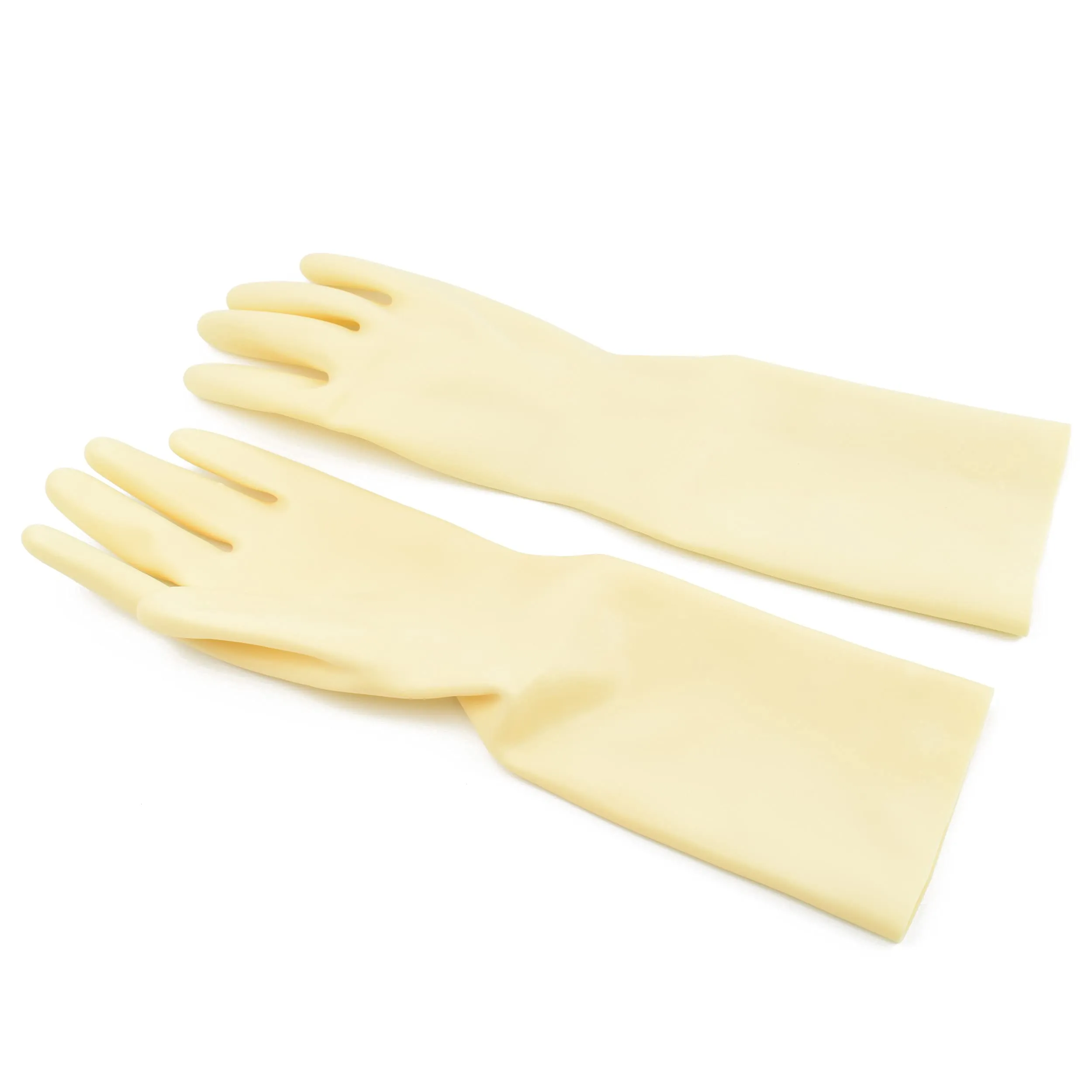 Rubberfashion Guanti In Lattice Corti Fino Al Polso Per Uomini E Donne, Gomma Pesante, Bianco 0,8 Mm, Taglia XL - immagine 6