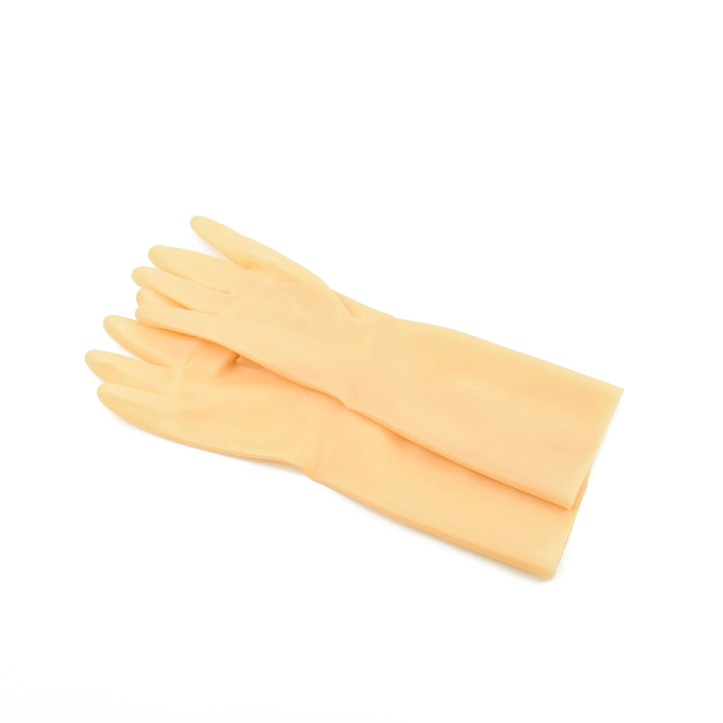 Rubberfashion Guanti in lattice corti - Sexy Rubber Gloves - guanti in lattice corti fino al polso per donne e uomini colore della pelle 0,4 mm XL - immagine 2