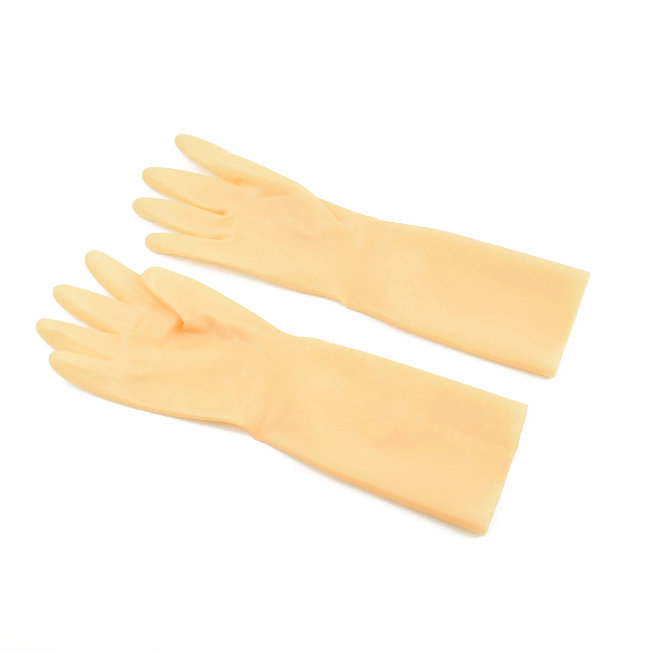 Rubberfashion Guanti in lattice corti - Sexy Rubber Gloves - guanti in lattice corti fino al polso per donne e uomini colore della pelle 0,4 mm XL - immagine 5