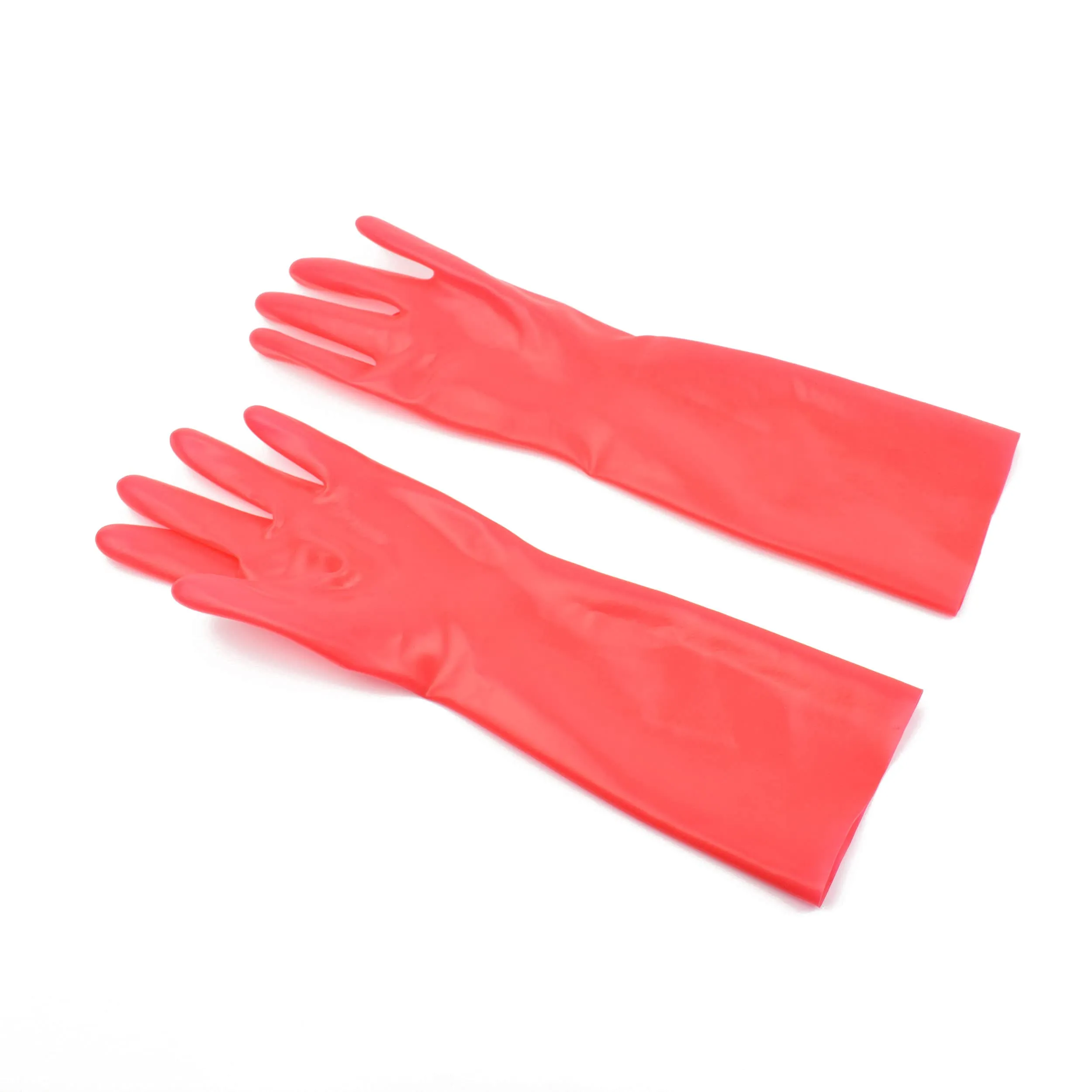 Rubberfashion Guanti in lattice corti - Sexy Rubber Gloves - guanti in lattice corti fino al polso per donne e uomini rosso 0,4 mm XL - immagine 6