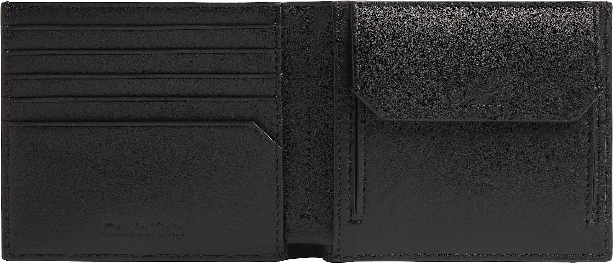 Calvin Klein Minimalism Bifold 5cc W/Coin, Accessori da Viaggio-Portafoglio in Pelle, bi-Fold Uomo, con Protezione RFID, CK Nero, Taglia Unica - immagine 2